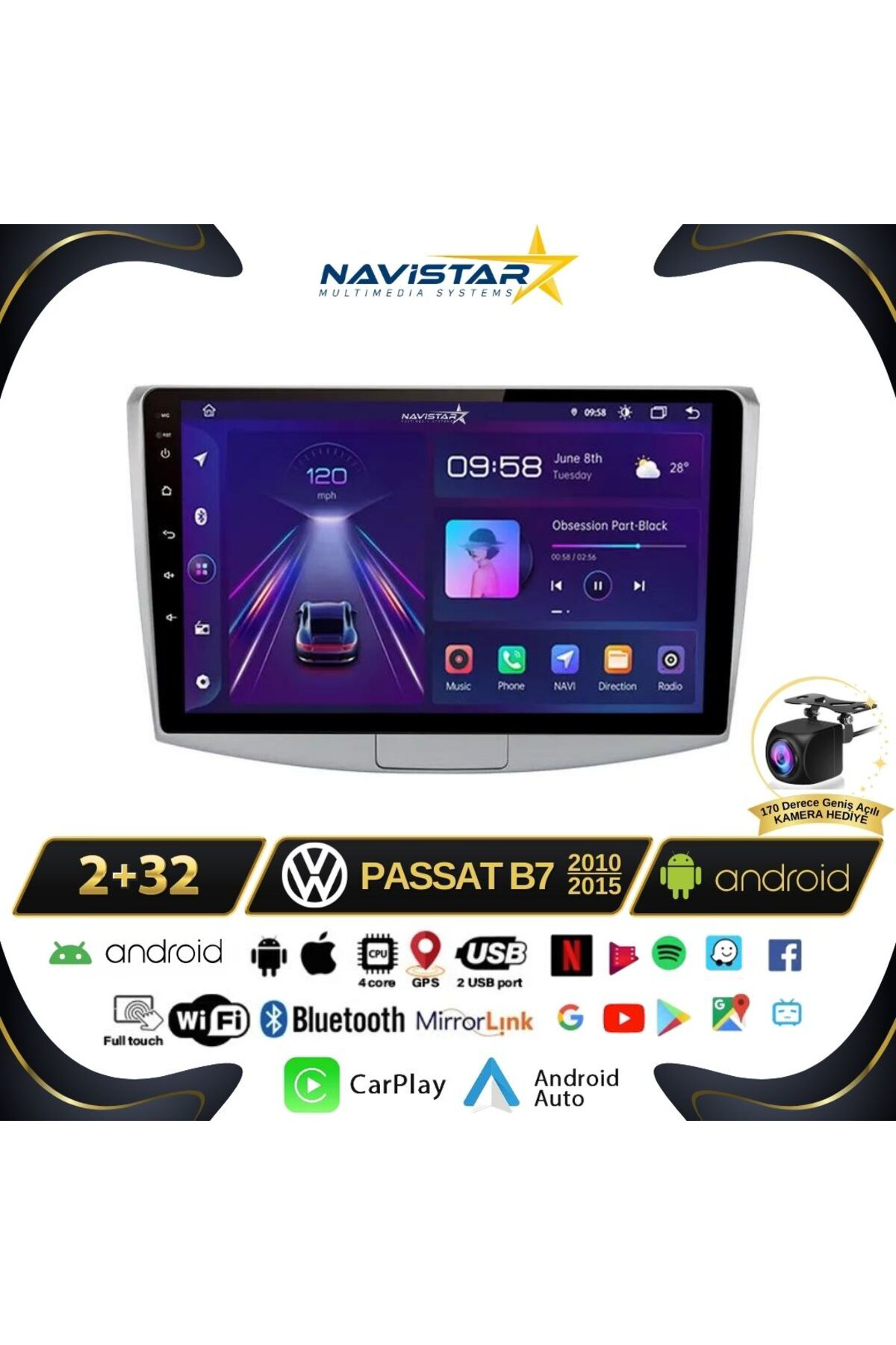 Volkswagen Passat B7 2 64gb Android 13 Kablosuz Carplay 2010-2015