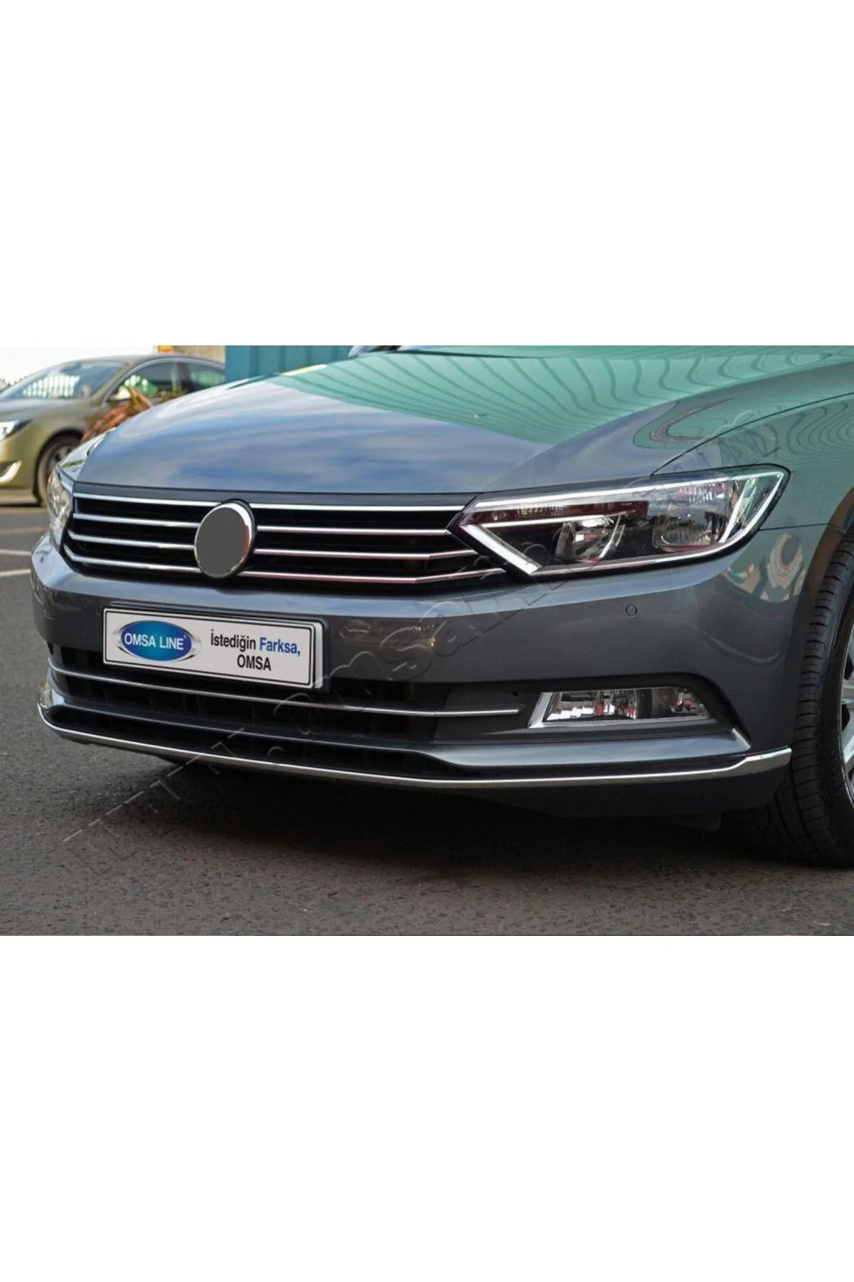 Volkswagen Passat B8 Ön Tampon Çıtası 3 Parça Paslanmaz Çelik Volkswagen Passat B8 Ön Tampon Çıtası 3 Parça Paslanmaz Çelik