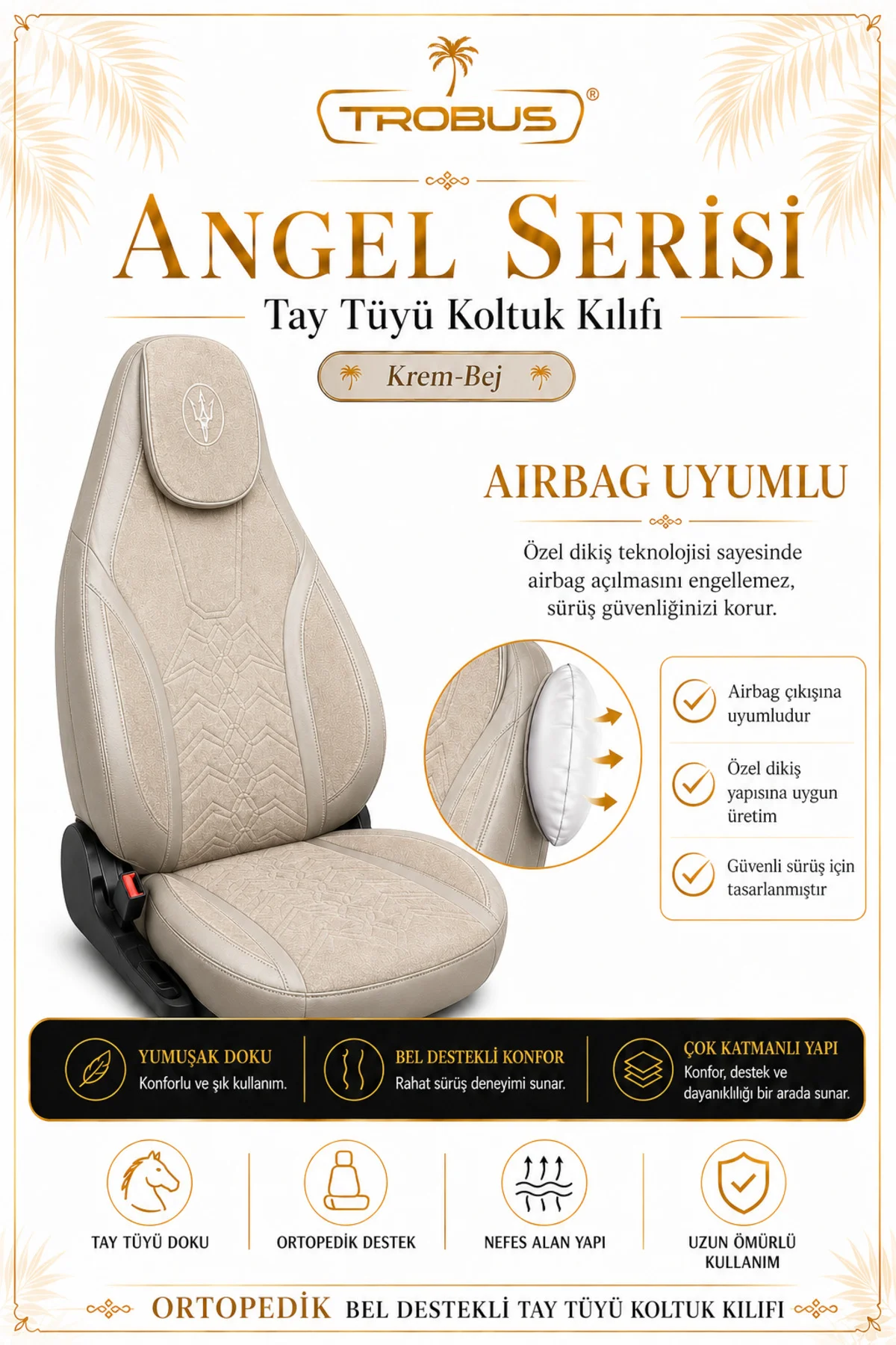 Volkswagen Passat Sedan 2015 ve Sonrası Uyumlu Angel Serisi Tay Tüyü Koltuk Kılıfı Bej Fiyatı, Yorumları ve Özellikleri