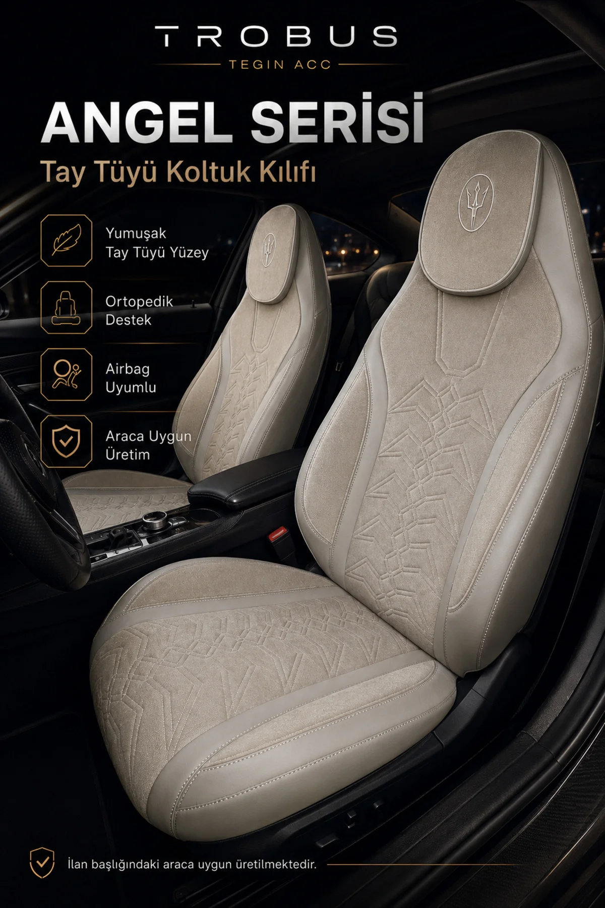 Volkswagen Passat Sedan 2015 ve Sonrası Uyumlu Angel Serisi Tay Tüyü Koltuk Kılıfı Bej Fiyatı, Yorumları ve Özellikleri