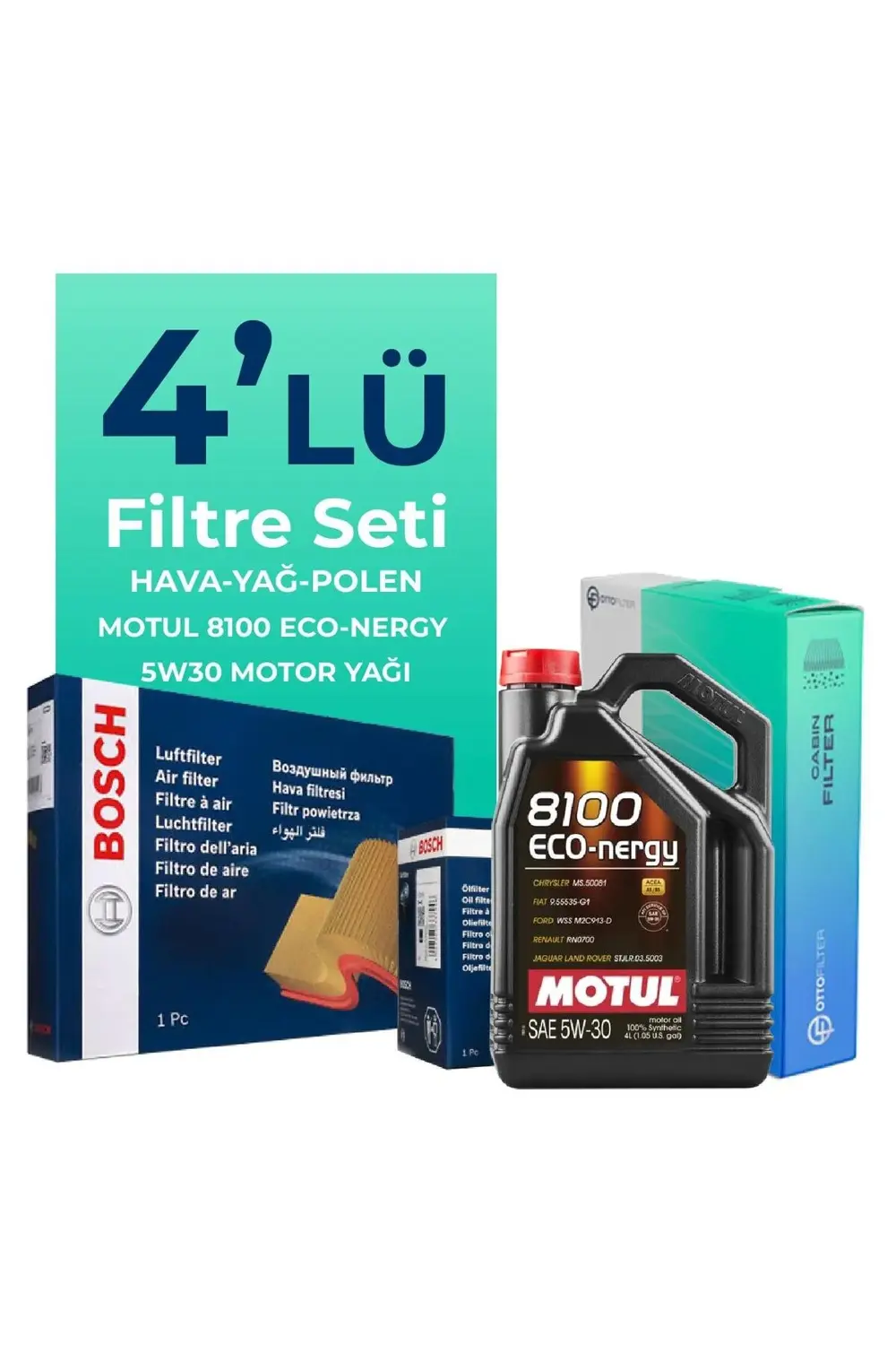 Volkswagen Polo 1.2 TSi Filtre Bakım Seti Motul Motor Yağlı (2014