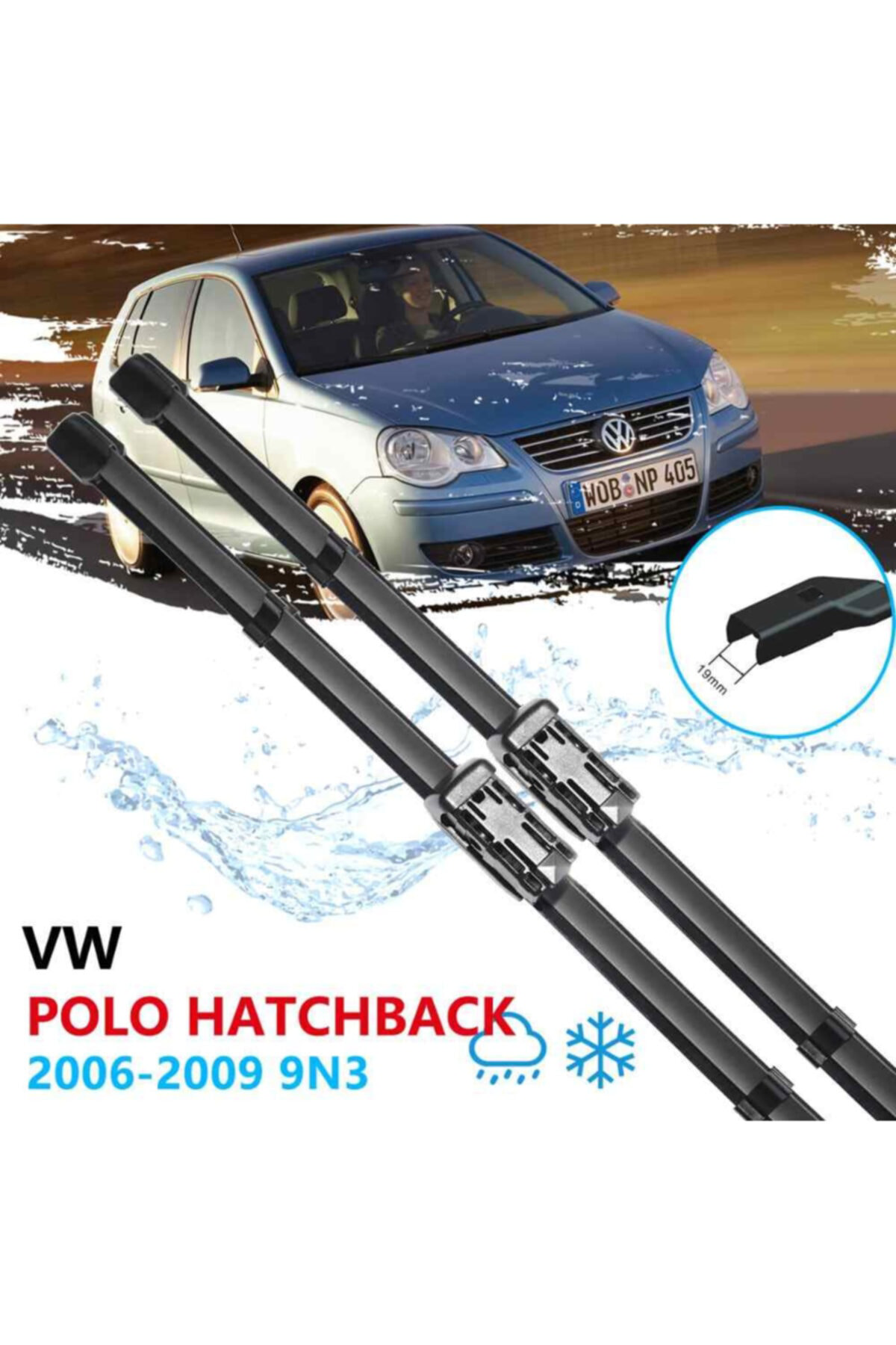 Maxtel Volkswagen Polo Ön Cam Silecek Süpürgesi Takımı 2006--2009