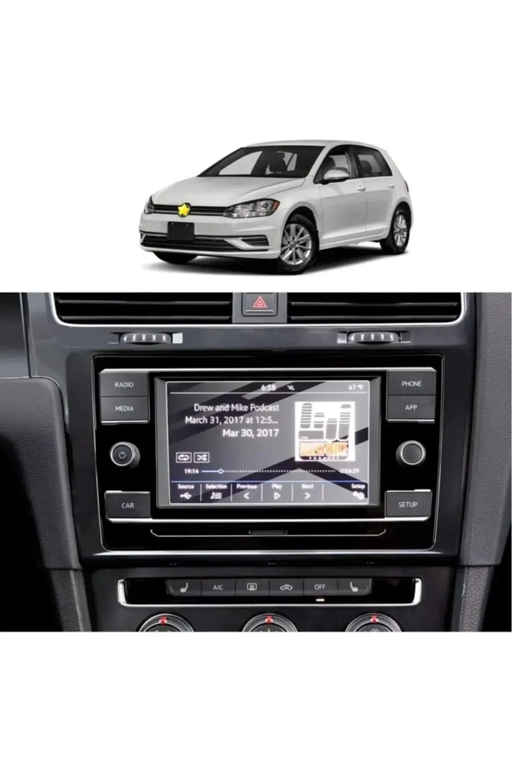 Volkswagen Polo Uyumlu 7 İnç Multimedya Nano Ekran Koruyucu Film