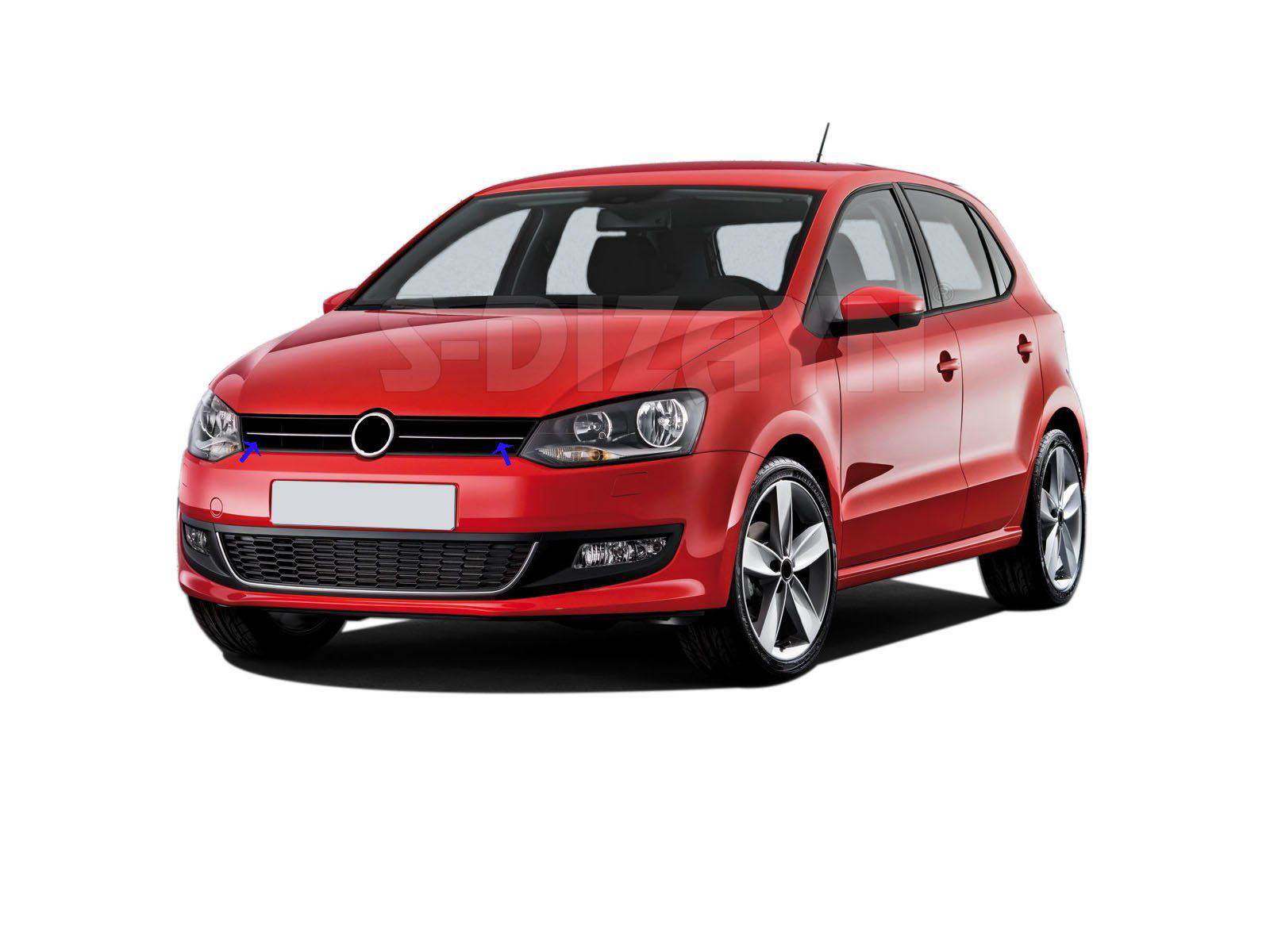 Volkswagen Polo Uyumlu 6R Krom Ön Panjur 2 Parça 2009-2014 Volkswagen Polo Uyumlu 6R Krom Ön Panjur 2 Parça 2009-2014