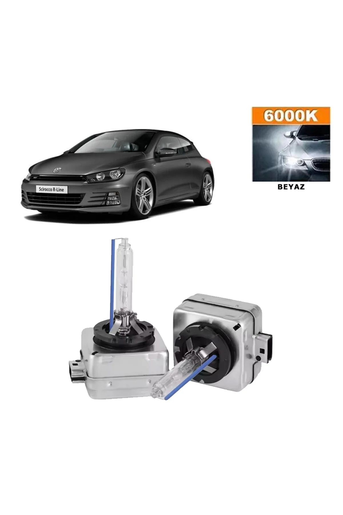 Volkswagen Scirocco 2015-2017 D3S / D3R 6000K Beyaz HID Xenon Ampul 2 Adet