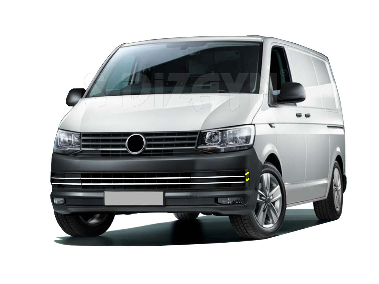 Volkswagen T6 Uyumlu Transporter Krom Ön Tampon Çıtası 6 Parça. ( Volkswagen T6 Uyumlu Transporter Krom Ön Tampon Çıtası 6 Parça. (