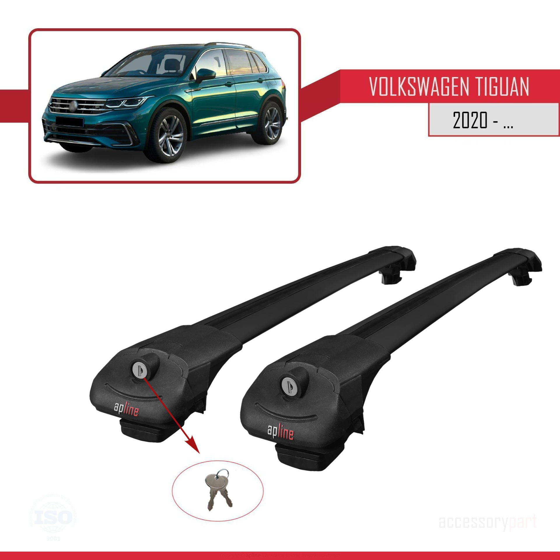 Volkswagen Tiguan 2020-2023 Arası ile uyumlu ACE-1 Ara Atkı Tavan