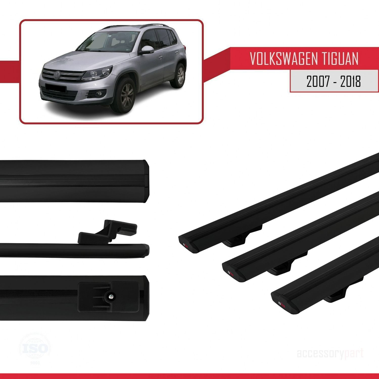 Volkswagen Tiguan 2007-2016 Arası ile uyumlu Basic Model Ara Atkı