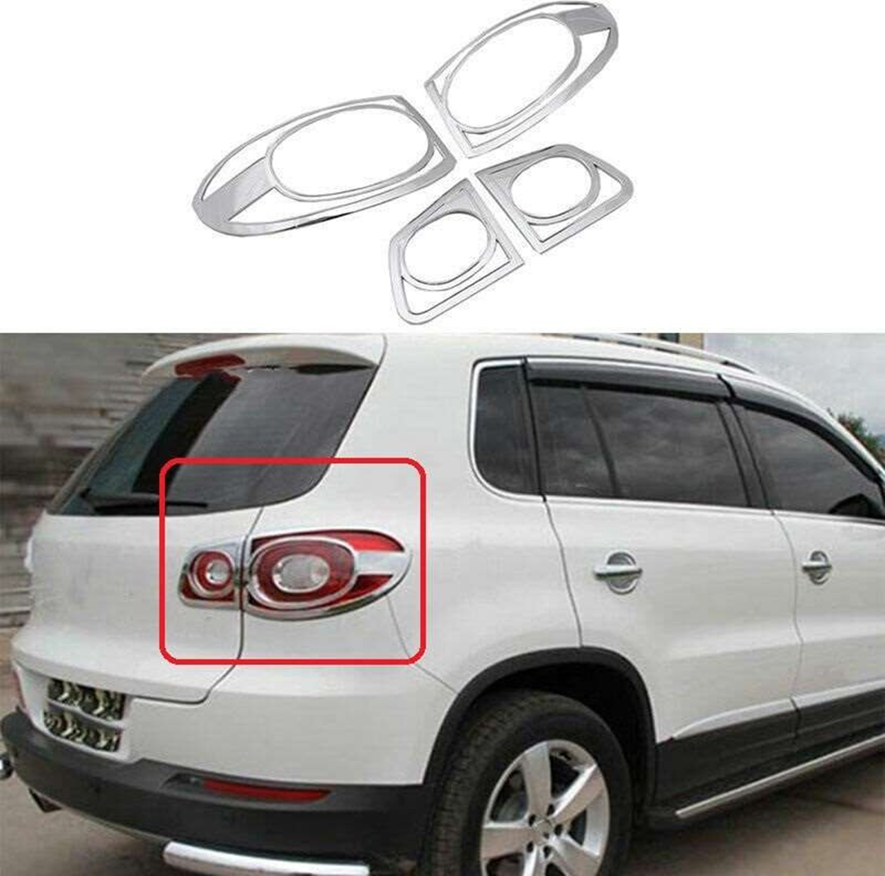 Volkswagen Tiguan Uyumlu 2008 2011 Arka Stop Kaplama ABS Krom Par