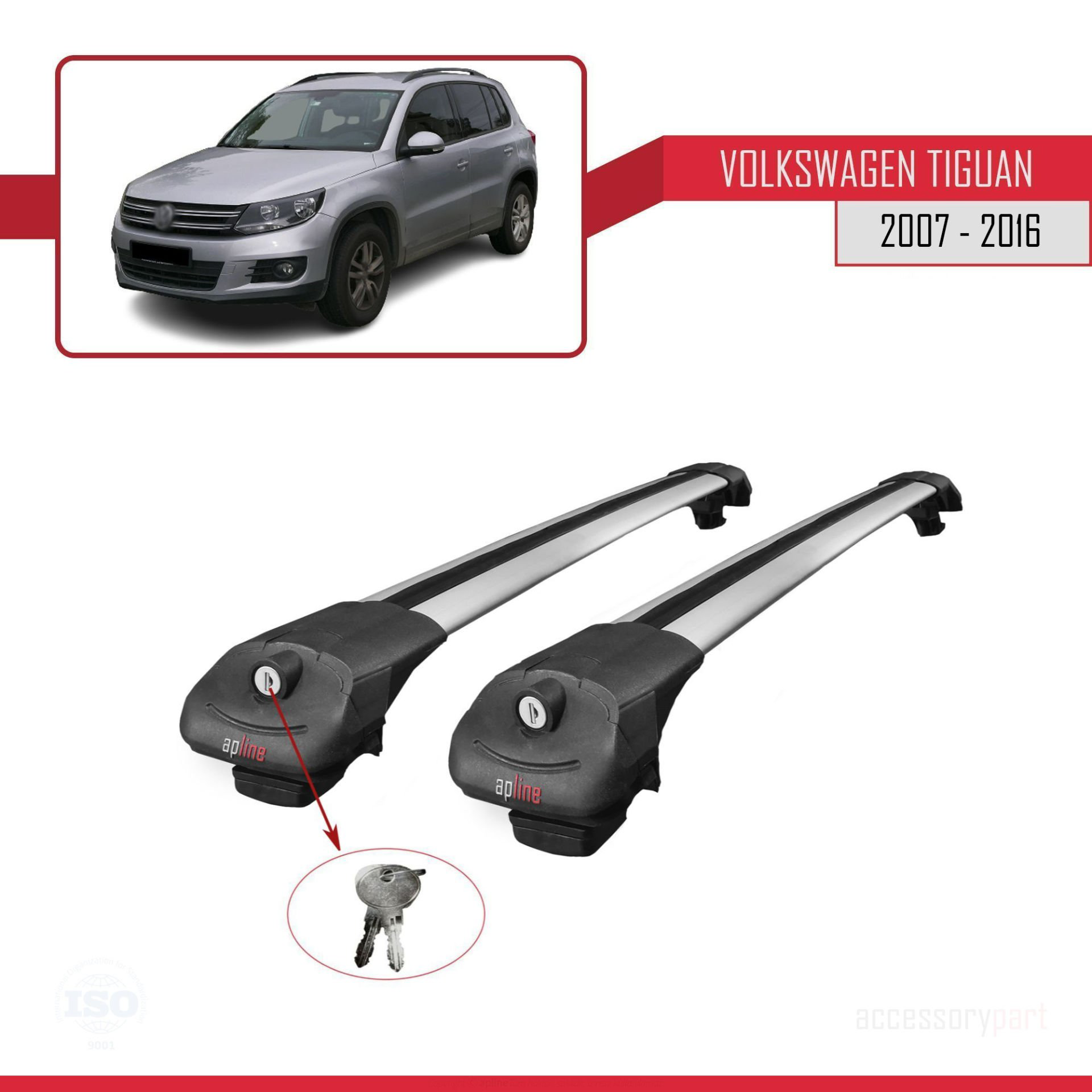 Volkswagen Tiguan 2007-2016 Arası ile uyumlu ACE-1 Ara Atkı Tavan