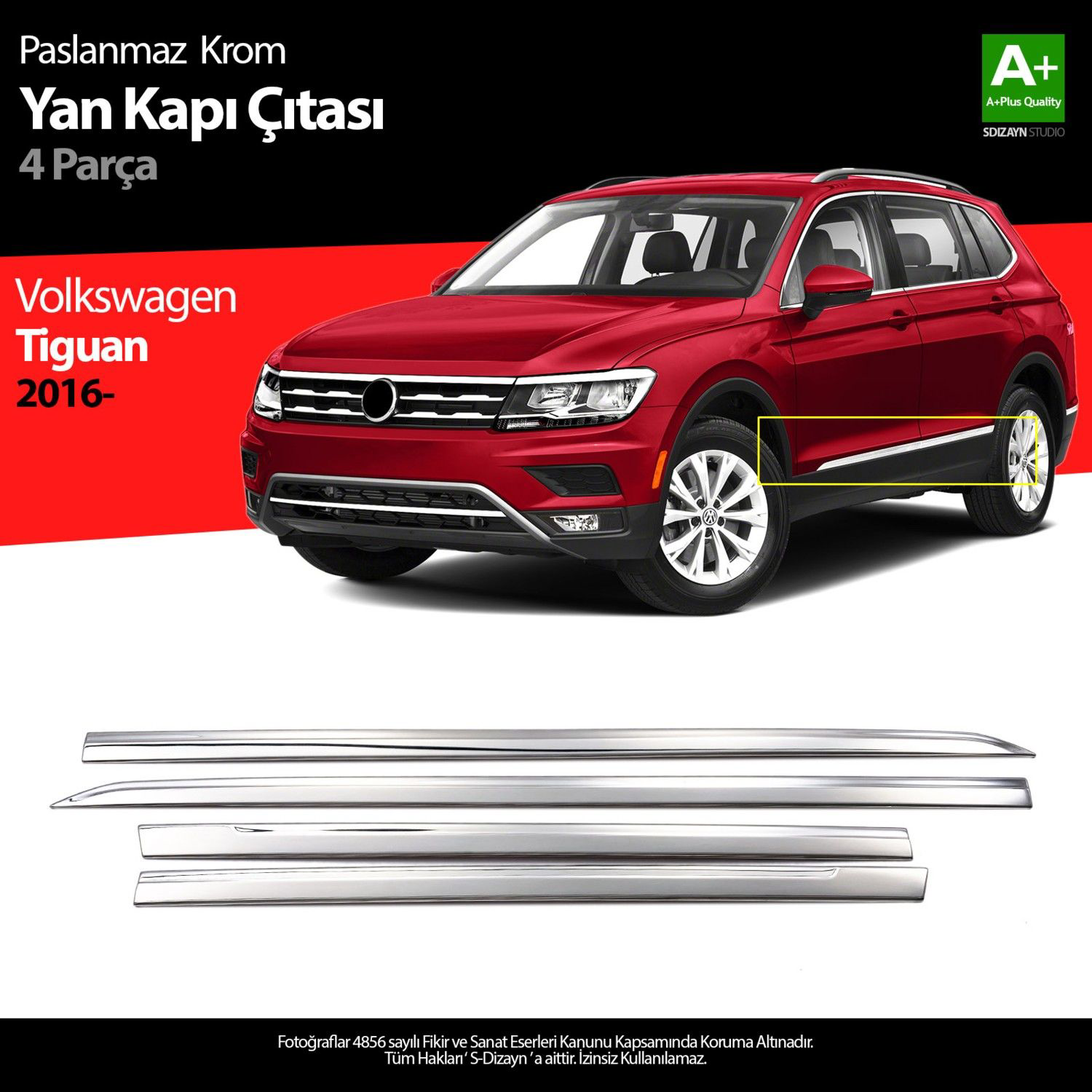 Volkswagen Tiguan Uyumlu Krom Yan Kapı Çıtası 4 Parça. 2020 Ve Üz Fiyatı, Yorumları ve Özellikleri