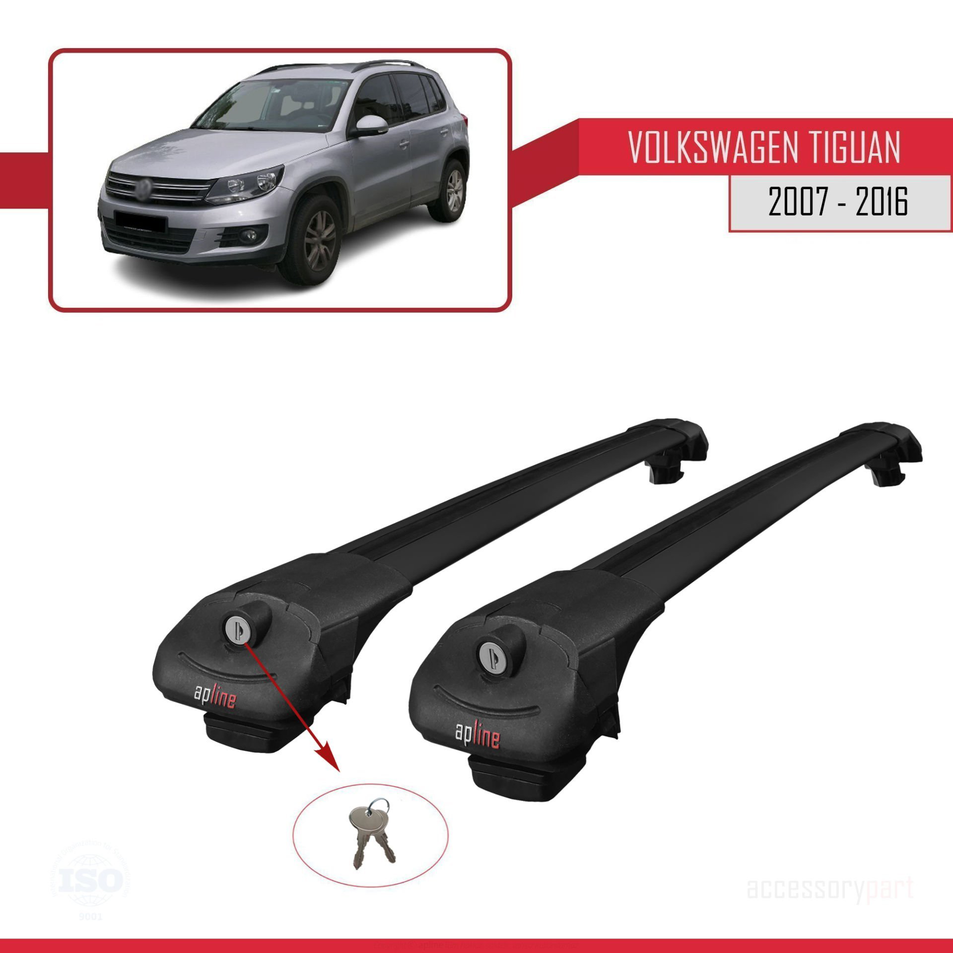 Volkswagen Tiguan 2007-2016 Arası ile uyumlu ACE-1 Ara Atkı Tavan
