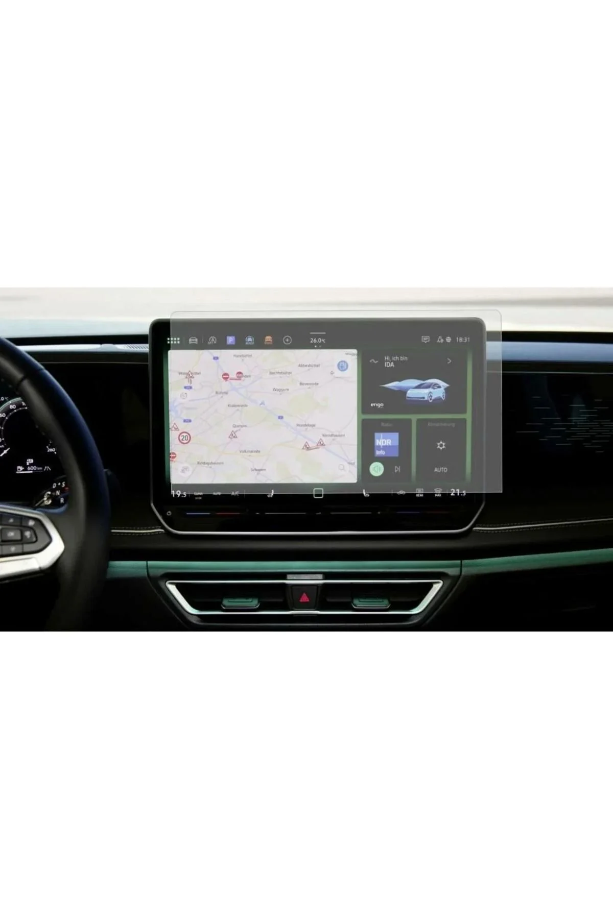 Volkswagen Tiguan 12.9 inç Multimedya Uyumlu 9h Nano Ekran Koruyu