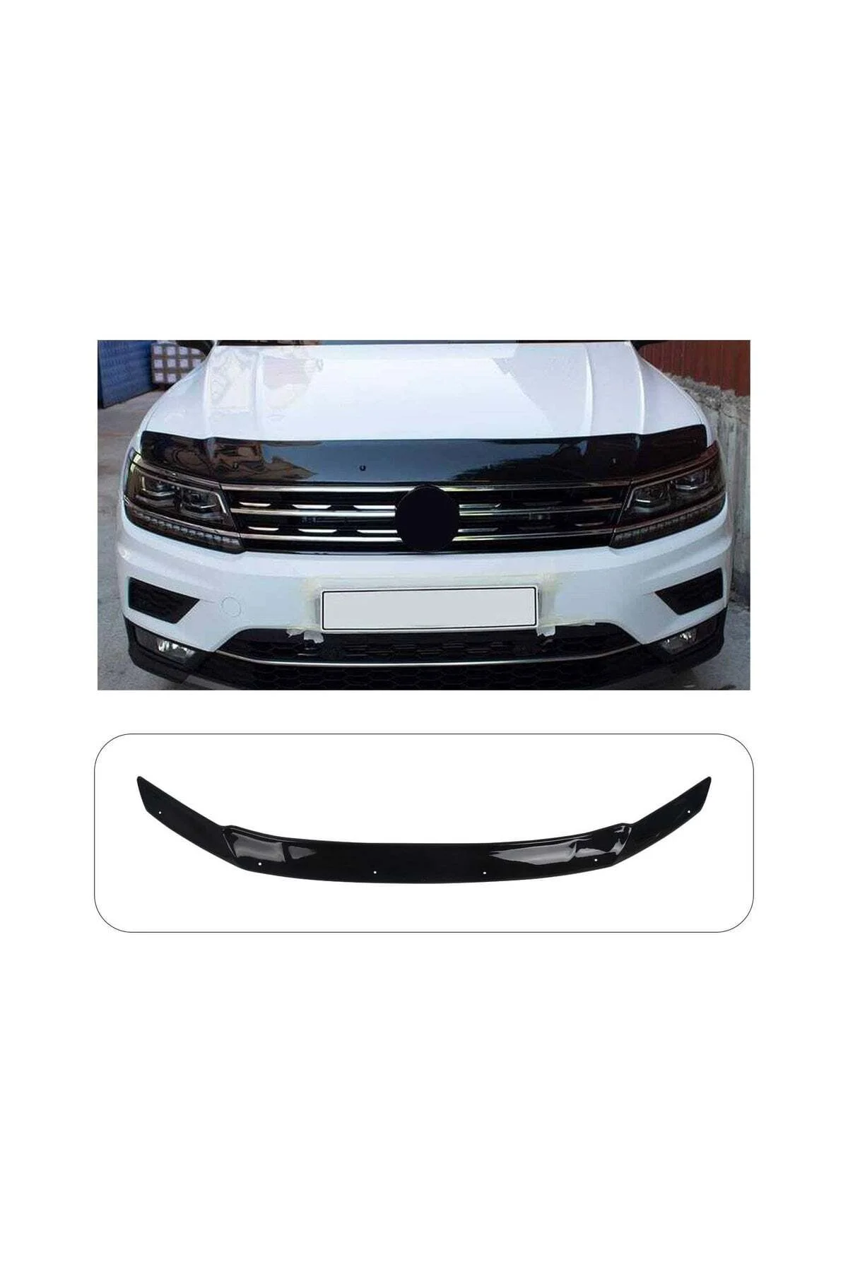 Volkswagen Tiguan 2016 ve Sonrası Uyumlu Kaput Rüzgarlığı Ön Kaput Koruma ABS Parlak Siyah Volkswagen Tiguan 2016 ve Sonrası Uyumlu Kaput Rüzgarlığı Ön Kaput Koruma ABS Parlak Siyah