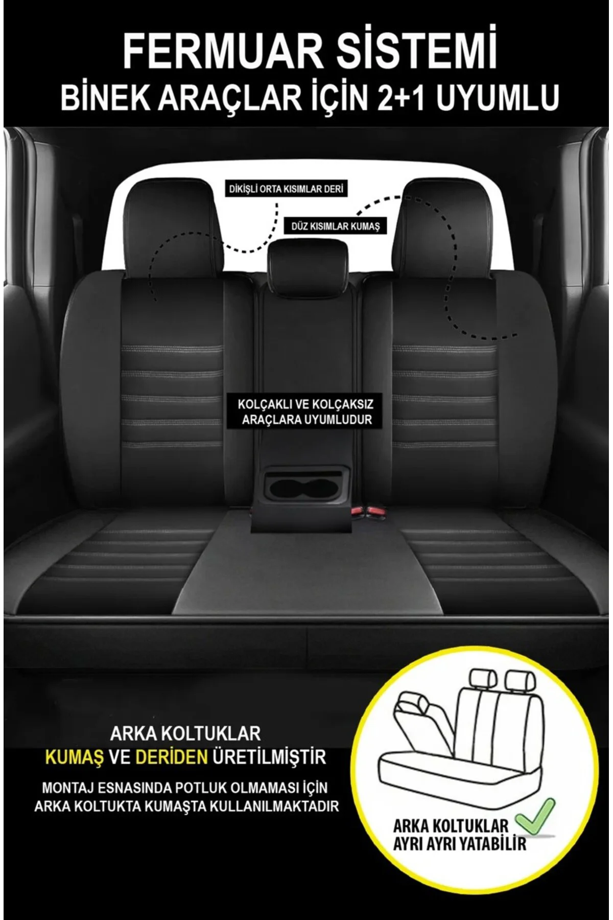 Volkswagen Tiguan 2007 ve Sonrası Uyumlu Jetdrive Serisi Siyah Koltuk Kılıfı