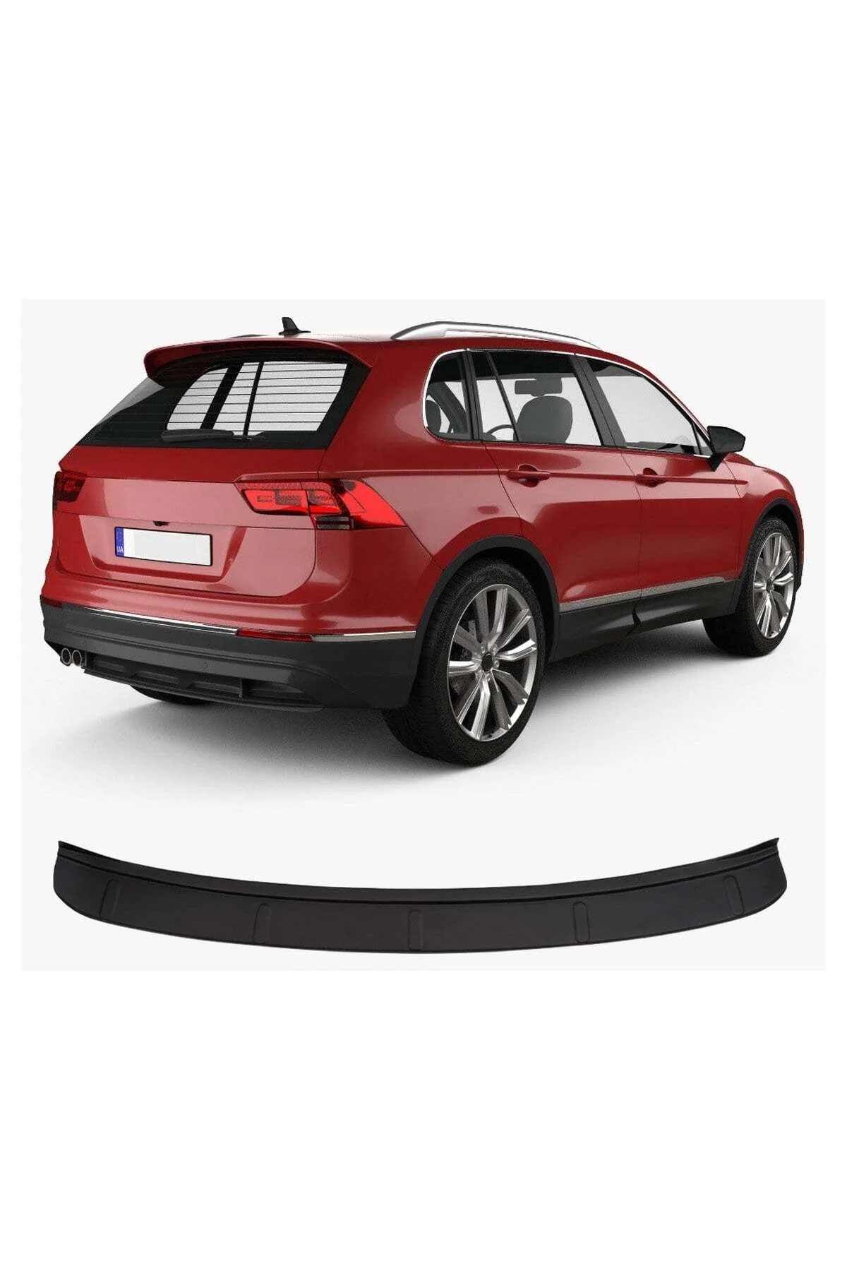 Volkswagen Tiguan 2016 ve Sonrası Uyumlu Arka Tampon Eşiği Koruma ABS Parlak Siyah Volkswagen Tiguan 2016 ve Sonrası Uyumlu Arka Tampon Eşiği Koruma ABS Parlak Siyah