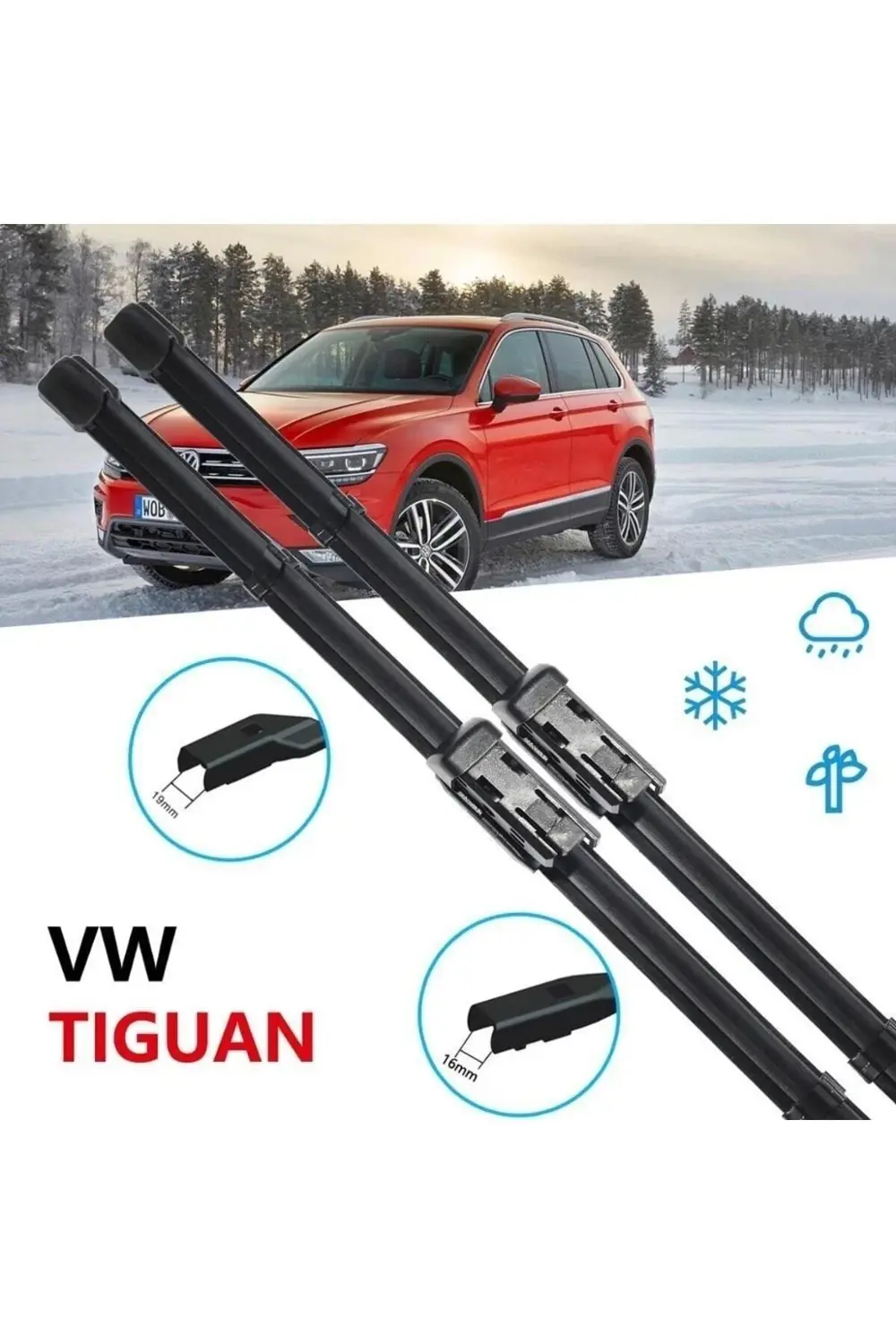 Volkswagen Tiguan Ön Cam Muz Silecek Takımı 2016--2020