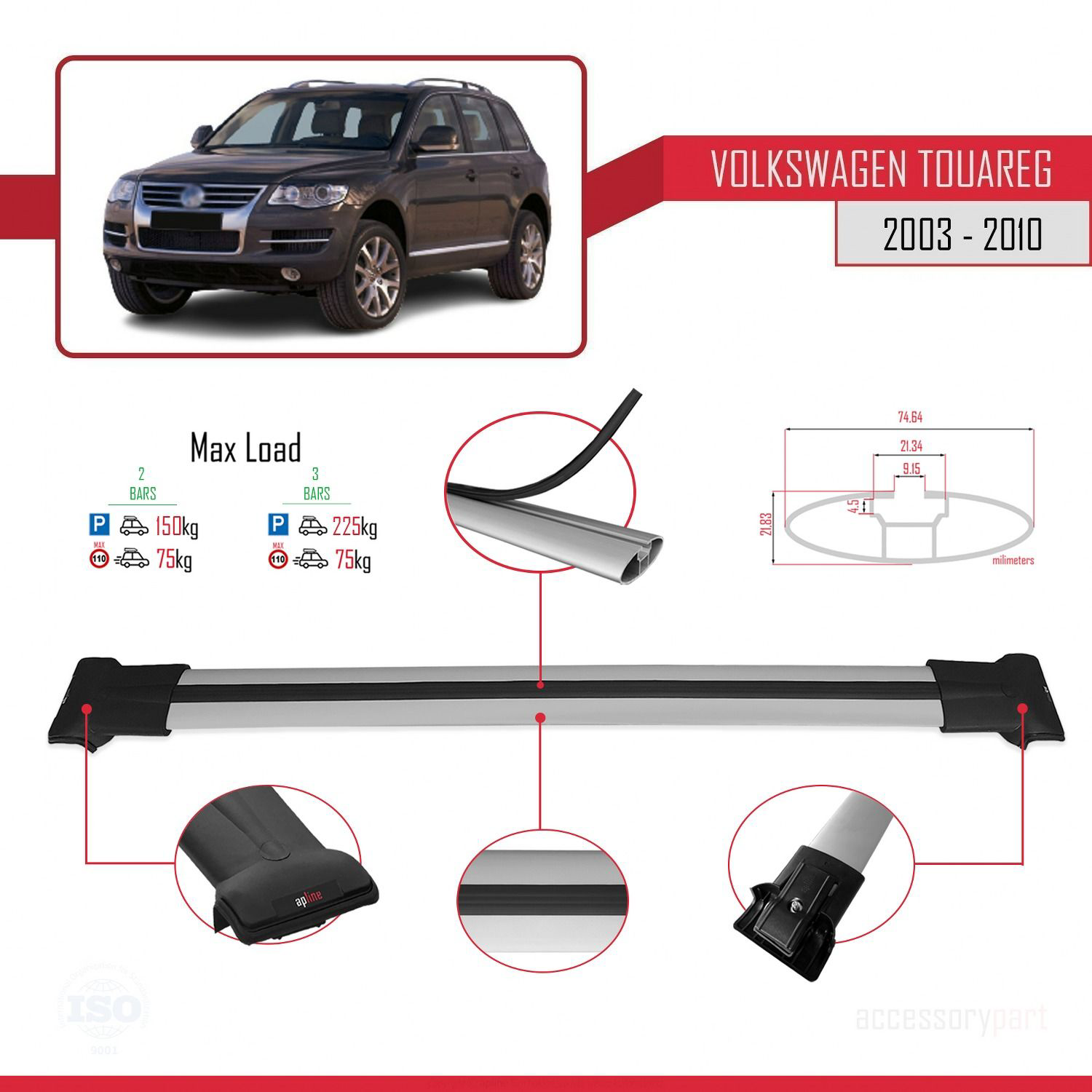 Volkswagen Touareg 2003-2010 Arası ile uyumlu FLY Model Ara Atkı  Fiyatı, Yorumları ve Özellikleri