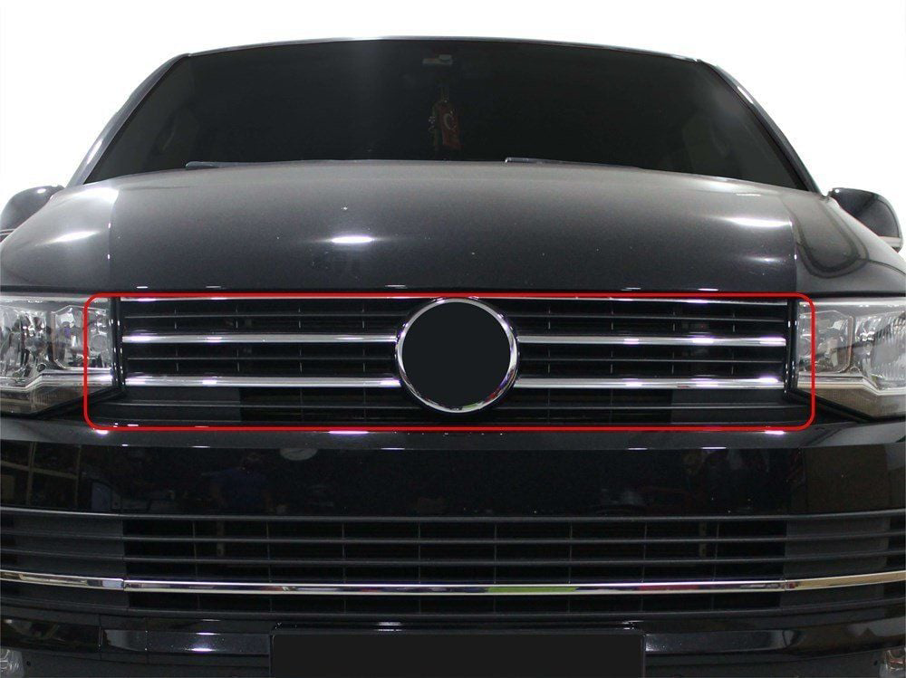 Volkswagen Transporter Uyumlu T6 Ön Panjur Çıtası  4 Parça Krom 2
