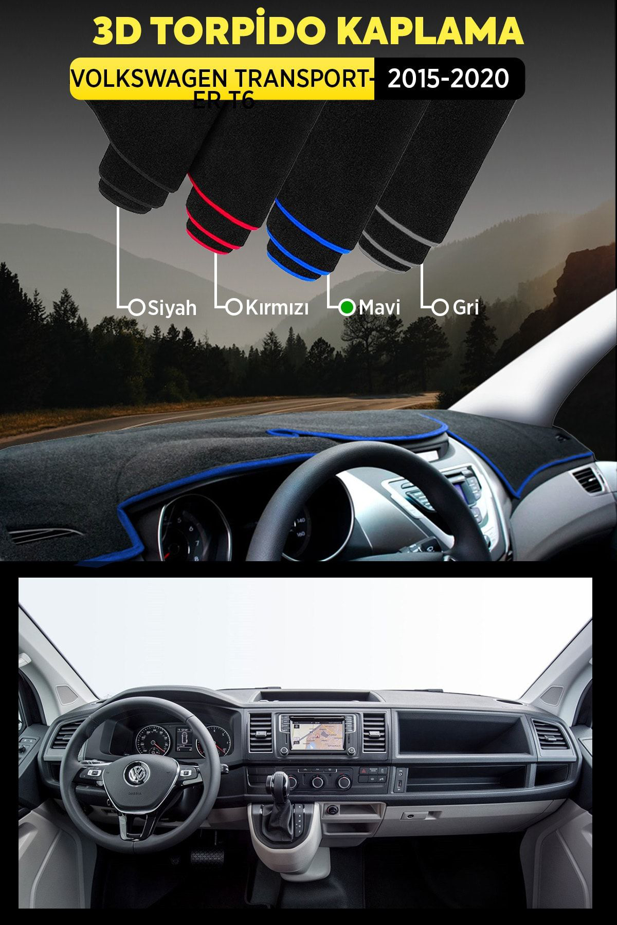 Volkswagen Transporter T6 (2015-2020) 3d Torpido Koruma Kılıfı - 