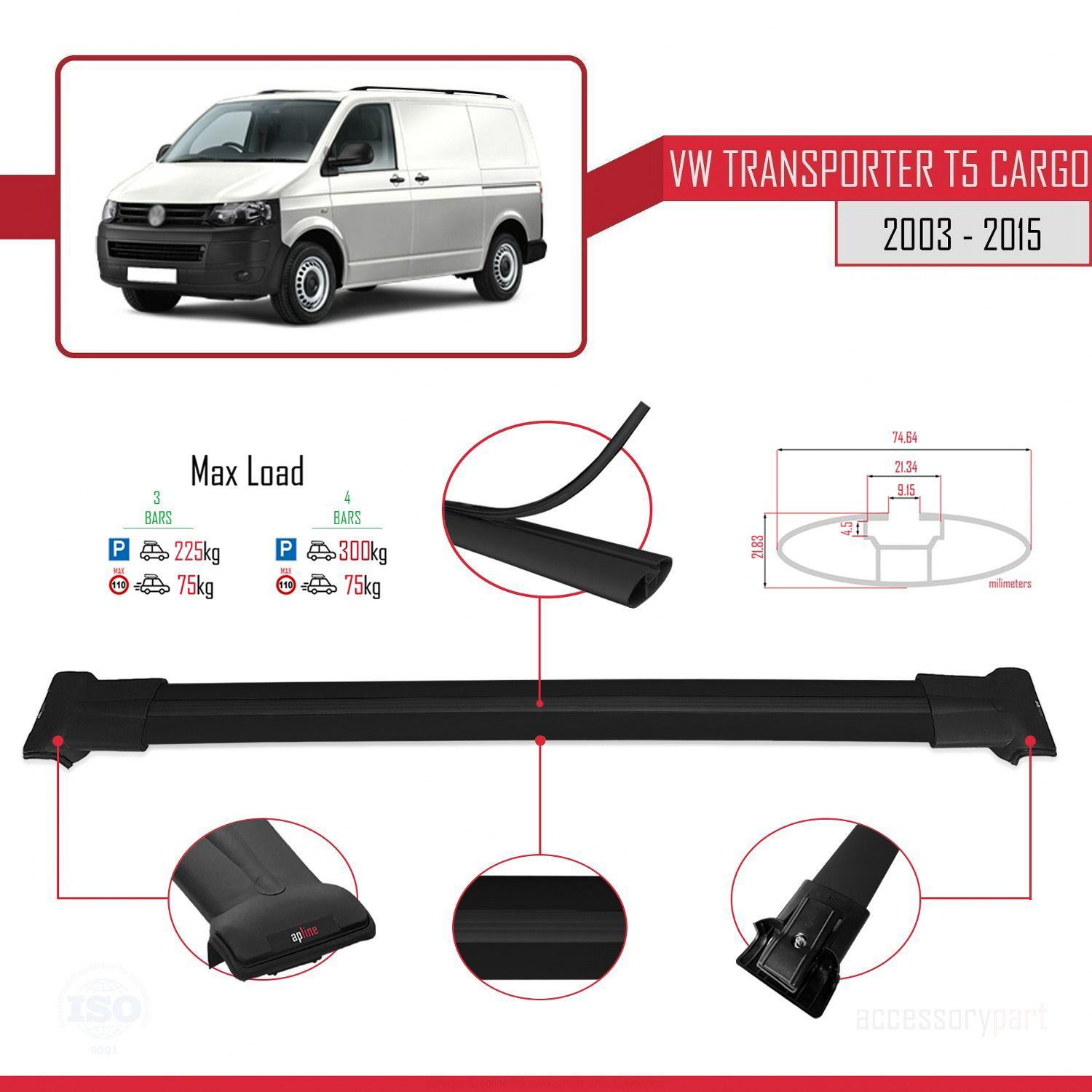 Volkswagen Transporter (T5) 2003-2015 Arası ile uyumlu FLY Model 