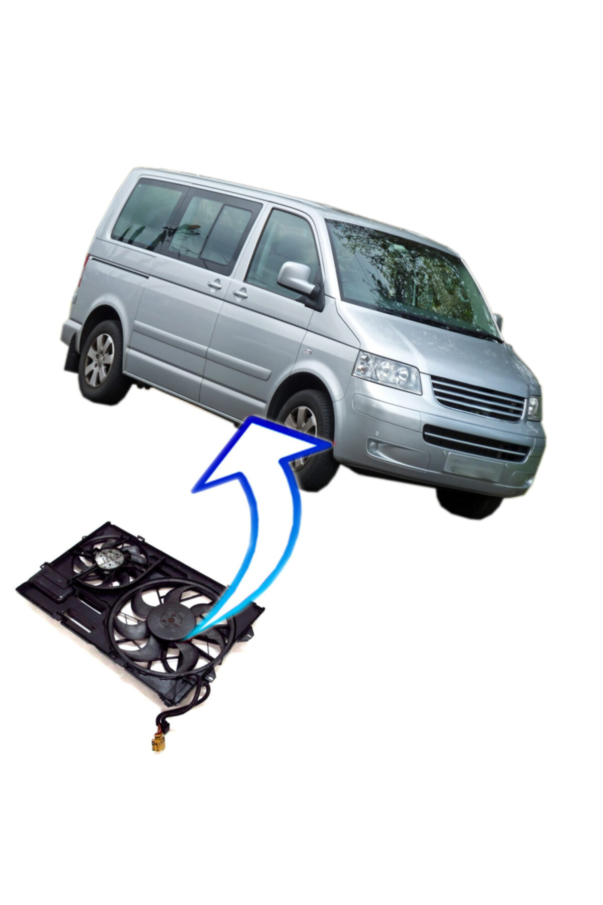 Volkswagen Transporter T5 Çiftli Davlumbazlı Fan Motoru 2003--200