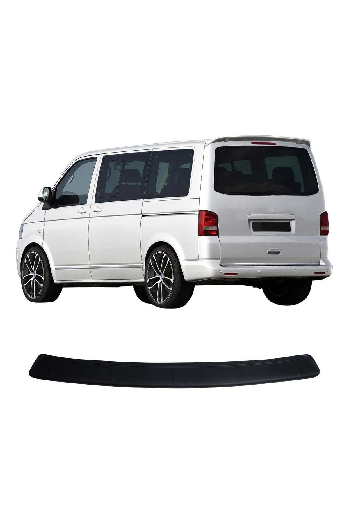 Volkswagen Transporter T5 2003-2009 Uyumlu Arka Tampon Eşiği Koruma ABS Parlak Siyah - Görsel 2