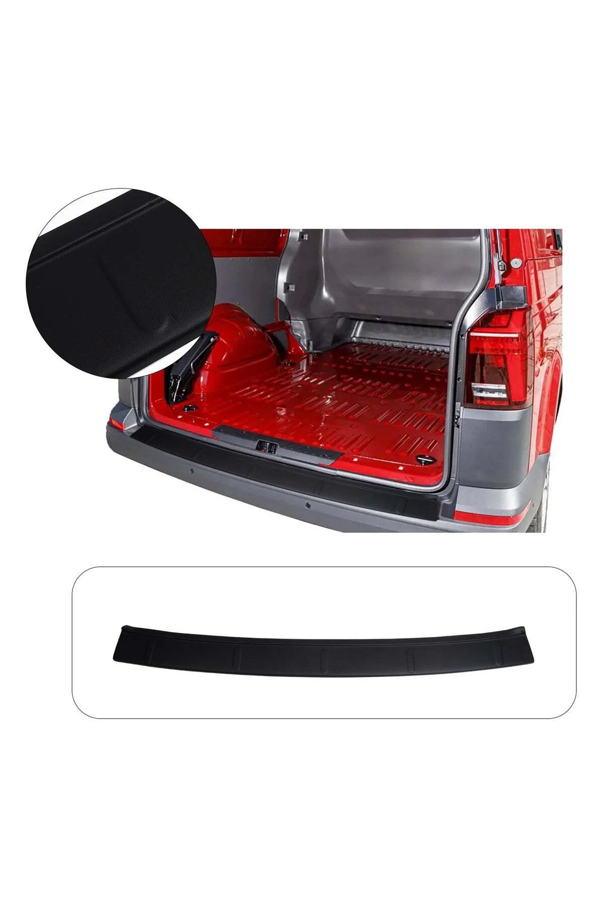 Volkswagen Transporter T6 2015-2020 Uyumlu Arka Tampon Eşiği Koruma ABS Parlak Siyah Volkswagen Transporter T6 2015-2020 Uyumlu Arka Tampon Eşiği Koruma ABS Parlak Siyah