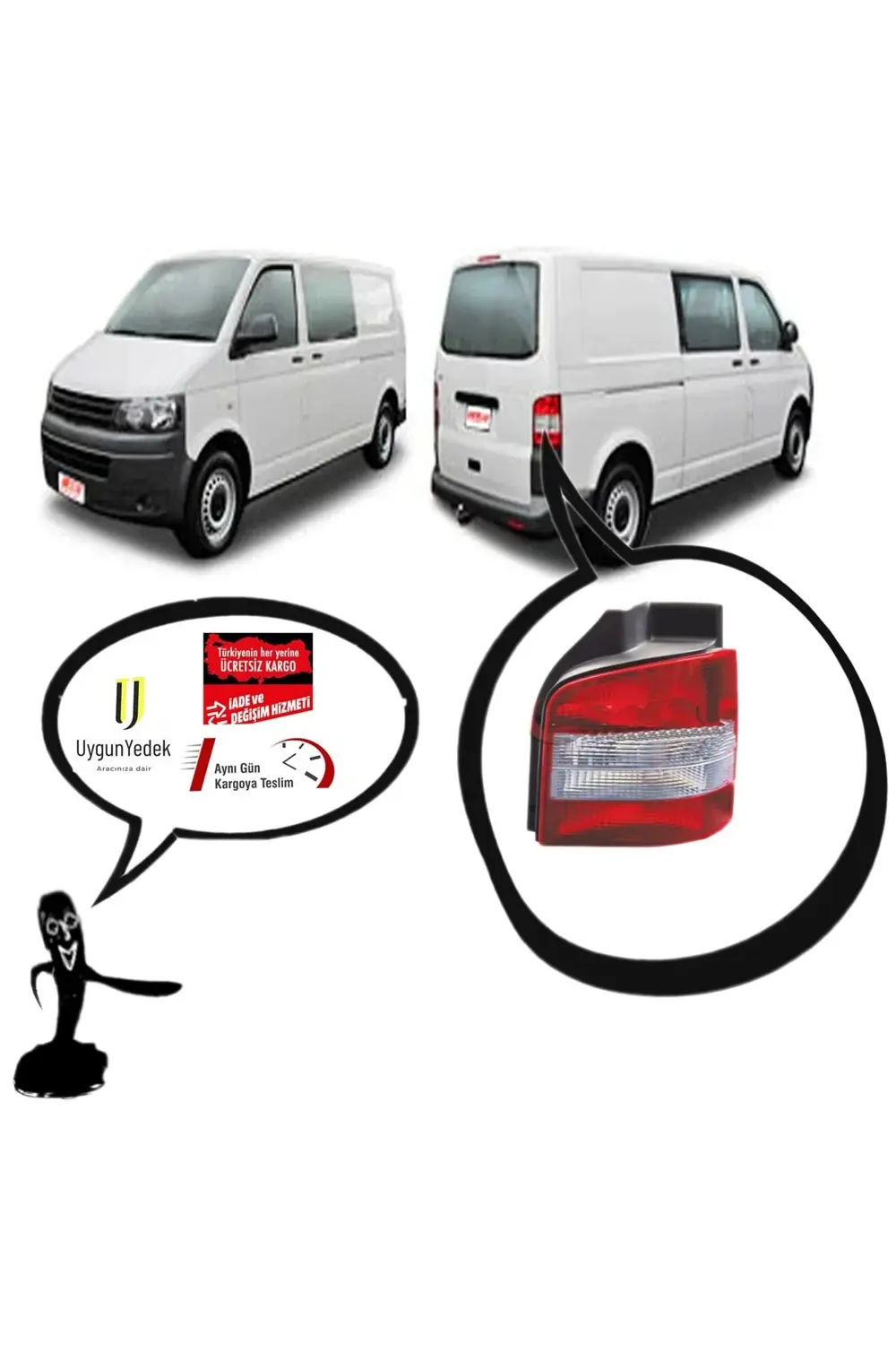 Volkswagen Transporter T5 Sağ Arka Stop Lambası 2003--2010 Uyumlu