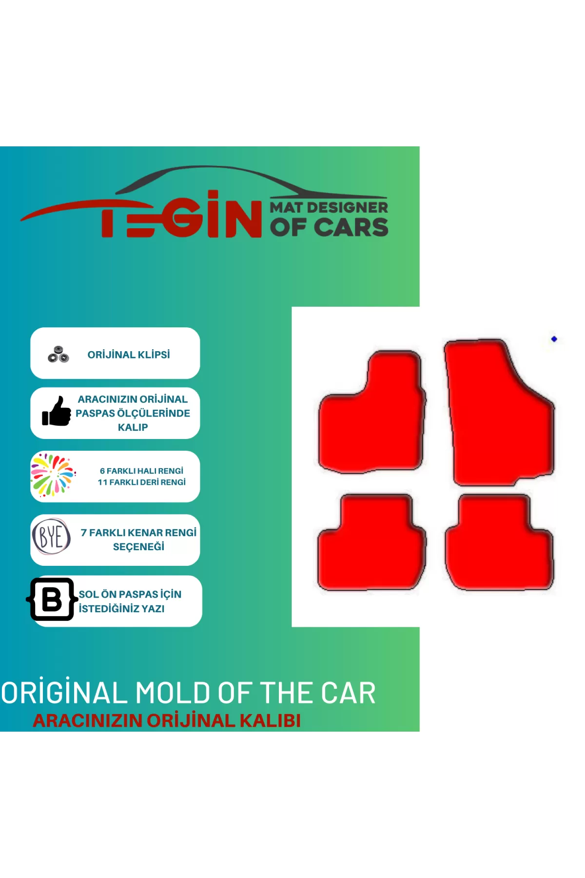 Volkwagen Caddy 2011 + Makyajlı Kasa Prime Gri Halı Beyaz Kenar H