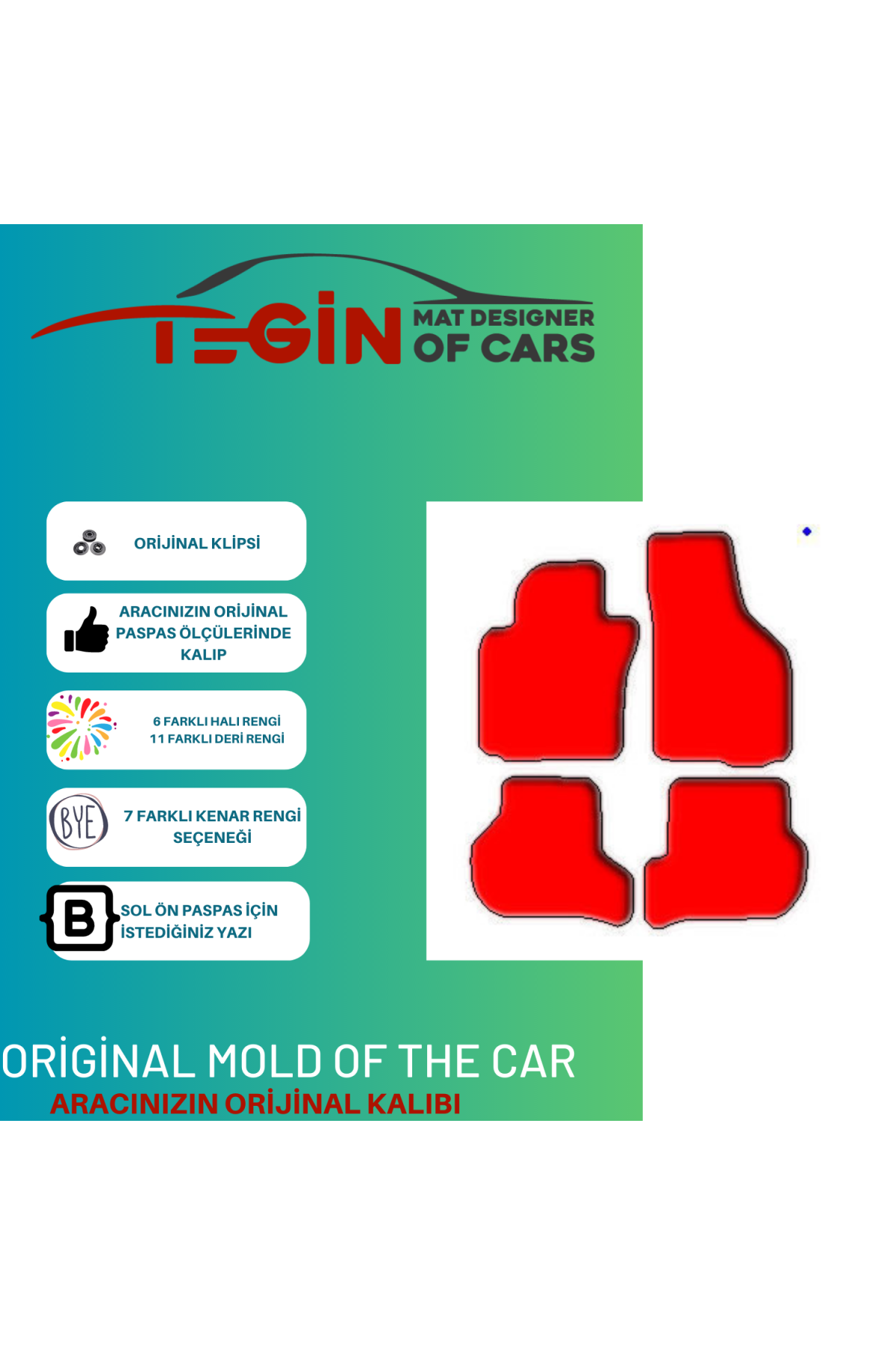 Volkwagen Golf 6 Cabrio 2011 + Prime Siyah Deri Bej Kenar Paspas