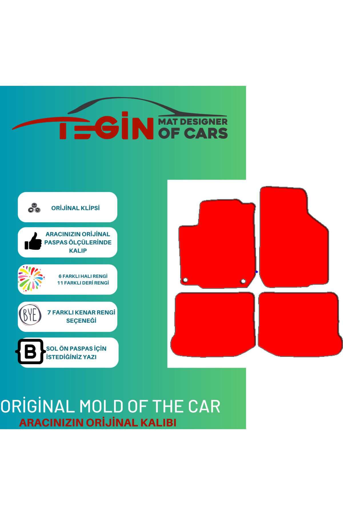 Volkwagen Golf 4 1997-2004 Prime Siyah Deri Siyah Kenar Paspas Pa