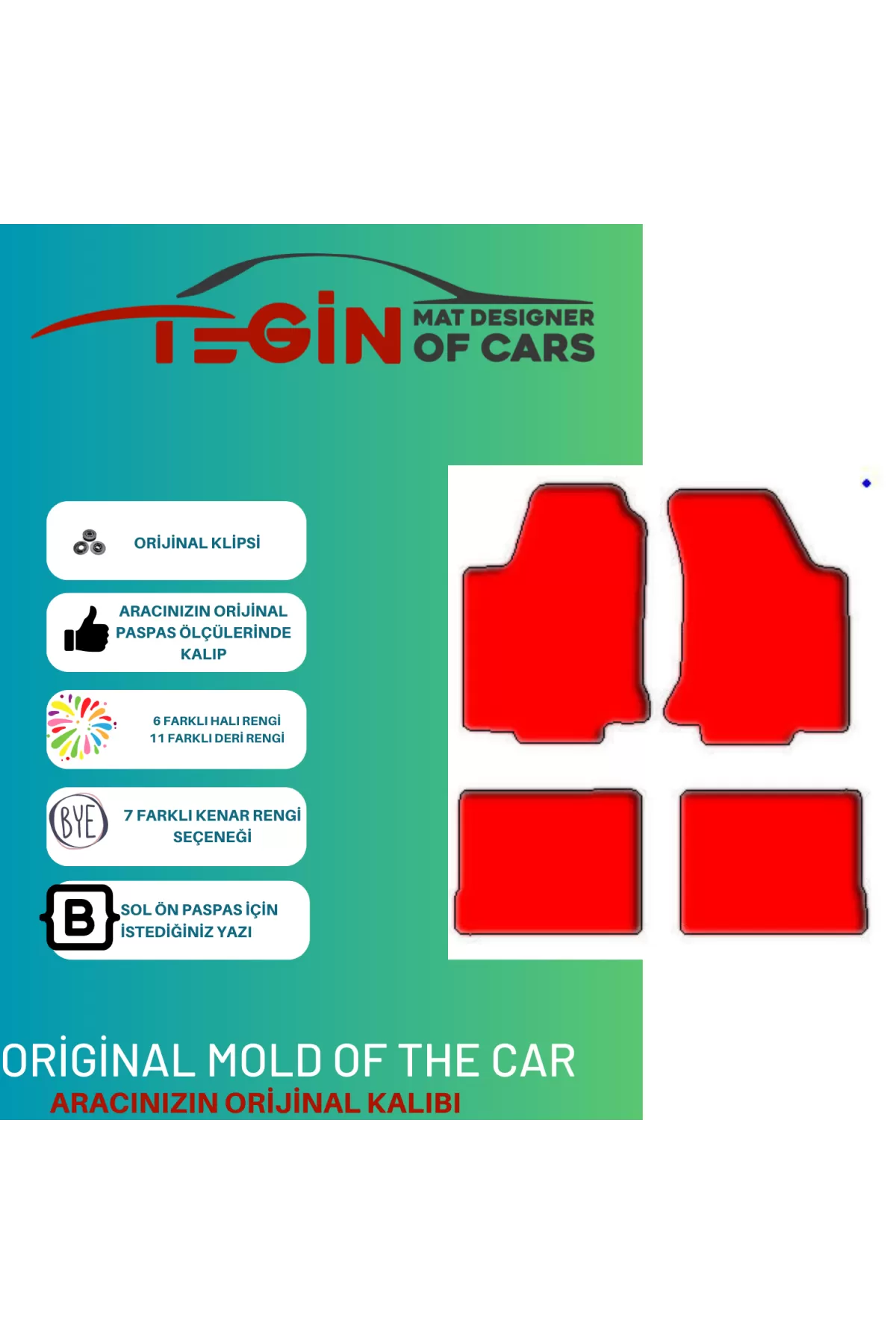 Volkwagen Golf 3 1991-1997 Prime Gri Halı Beyaz Kenar Halı Paspas