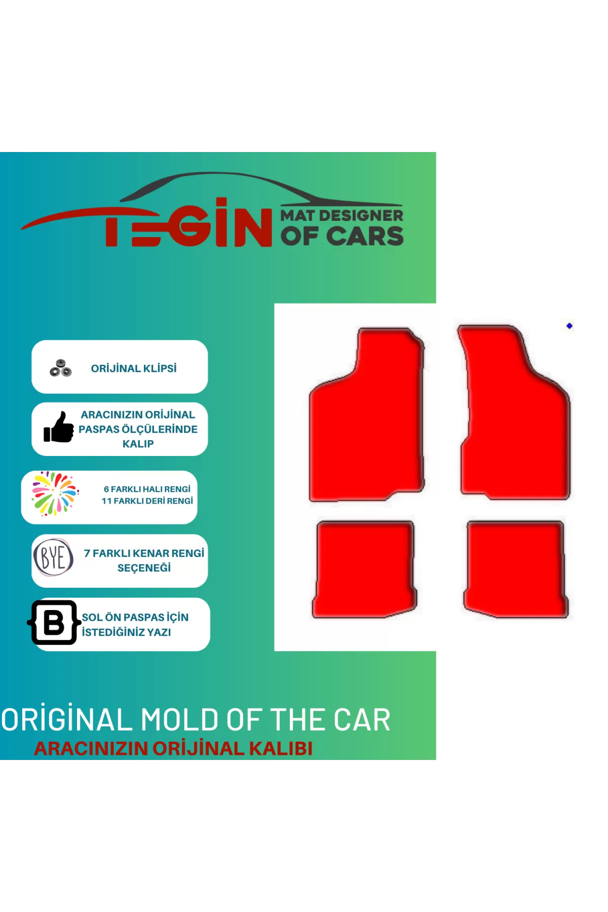 Volkwagen Polo 6n1 1994-2000 Prime Bej Halı Mavi Kenar Halı Paspa