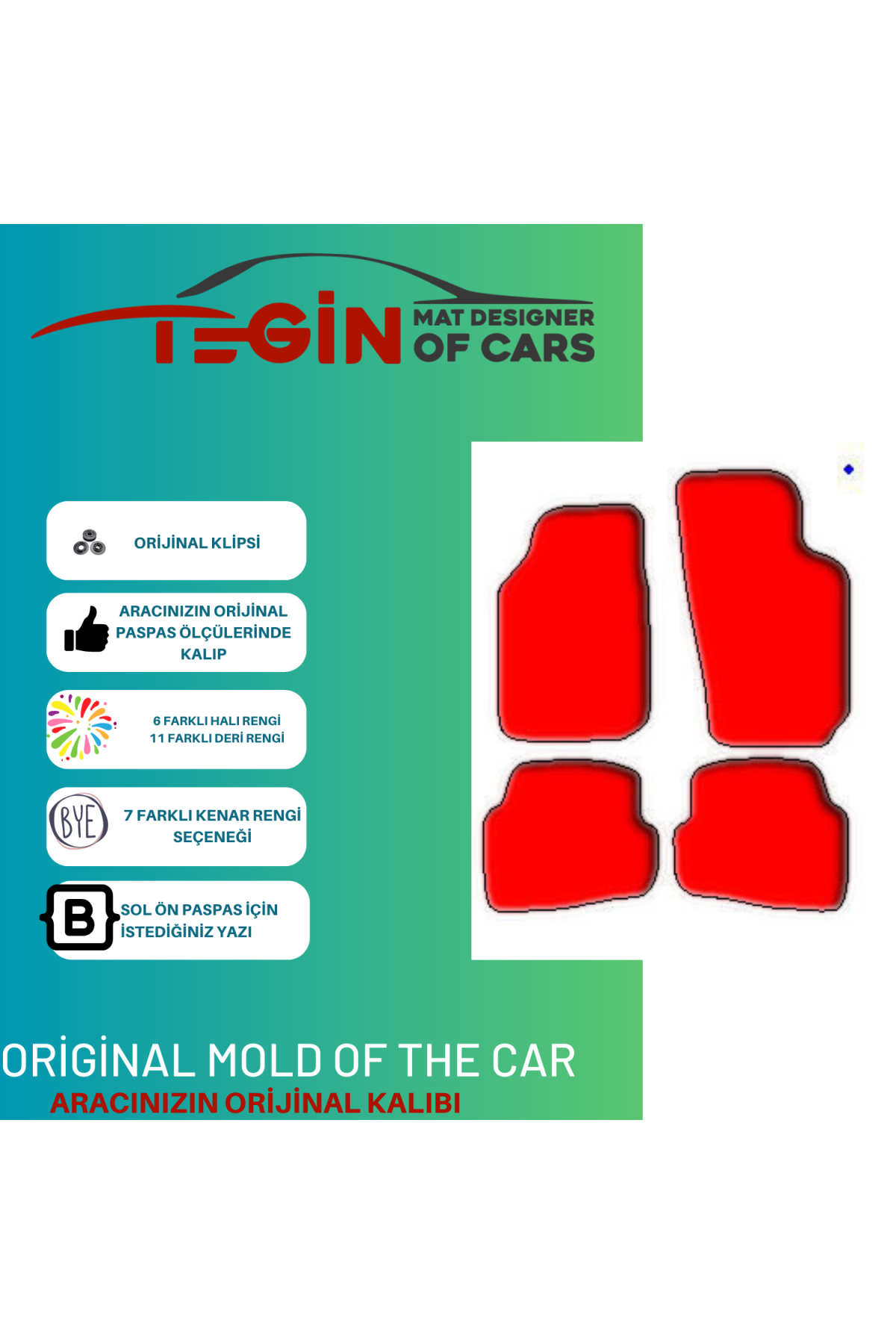 Volkwagen Polo 9n 2002-2009 Prime Siyah Halı Kırmızı Kenar Halı P