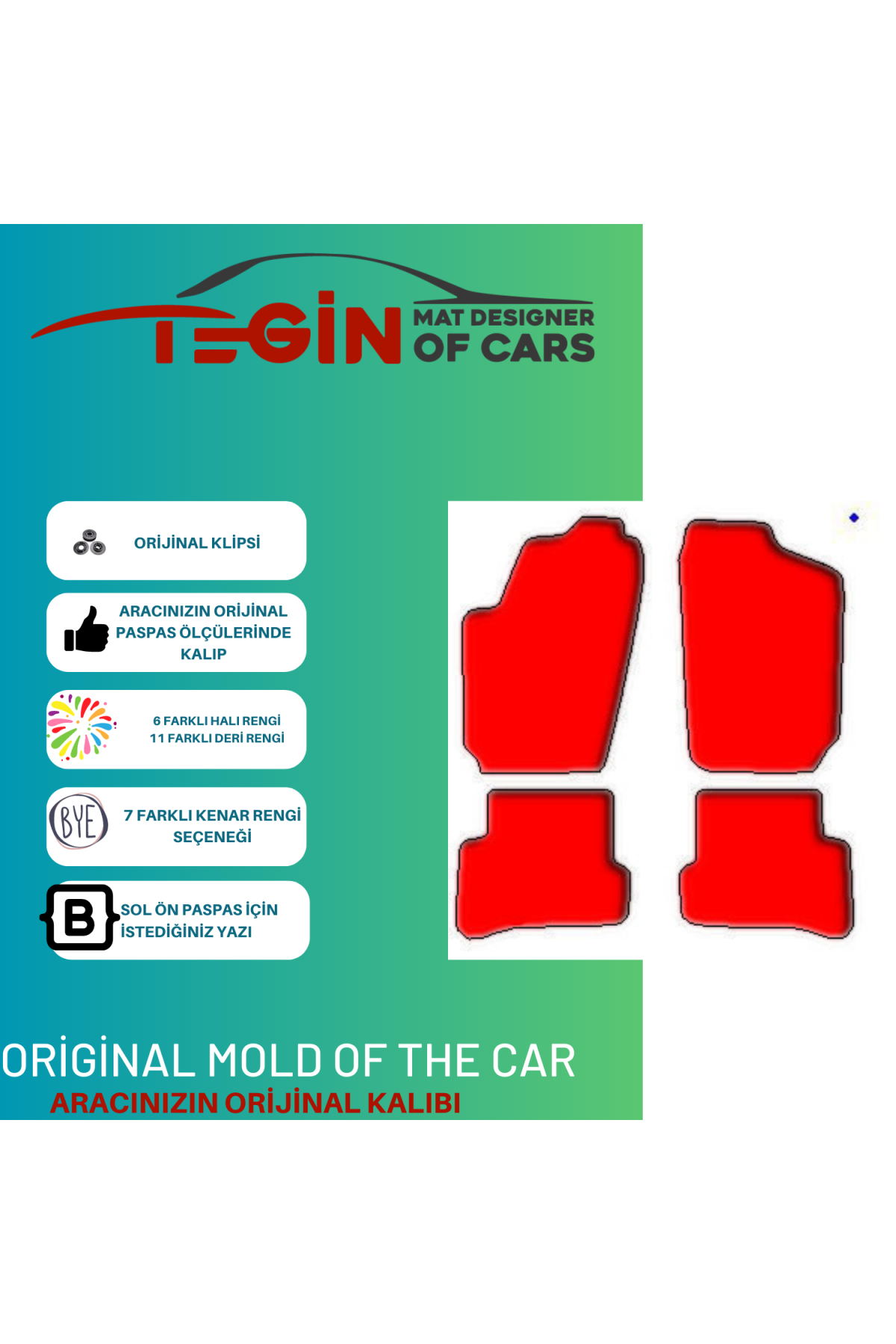 Volkwagen Polo 6c 2014-2017 Prime Siyah Deri Mavi Kenar Paspas