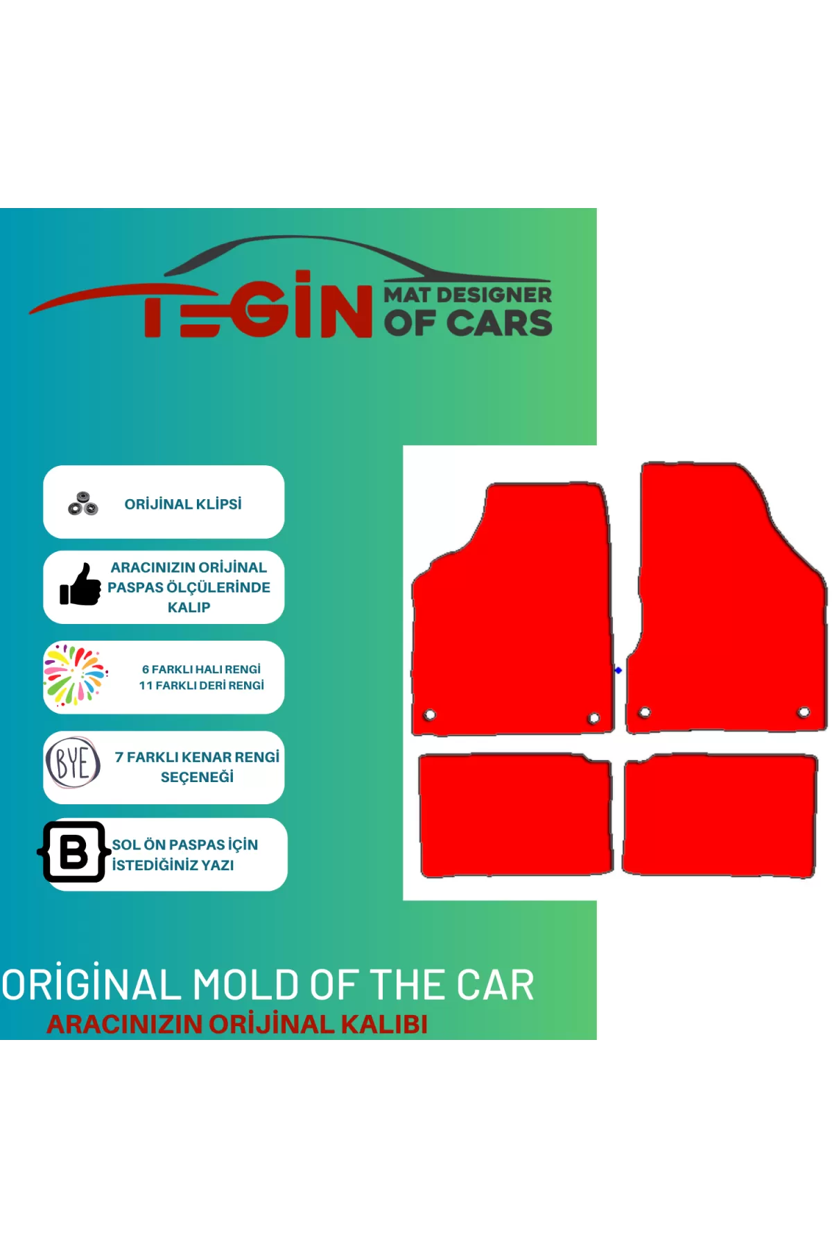 Volkwagen Polo 2000 Prime Siyah Halı Beyaz Kenar Halı Paspas