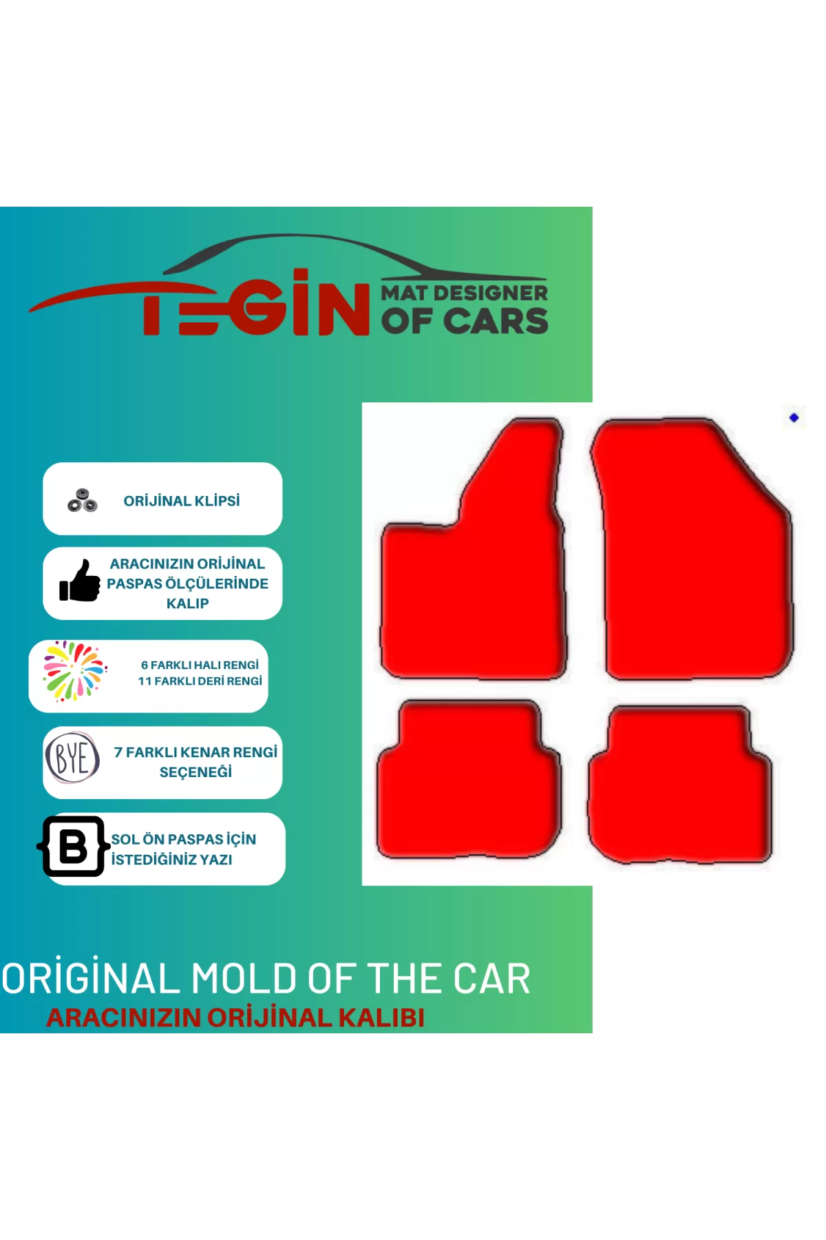 Volkwagen Touran 2003-2010 Prime Siyah Halı Gri Kenar Halı Paspas