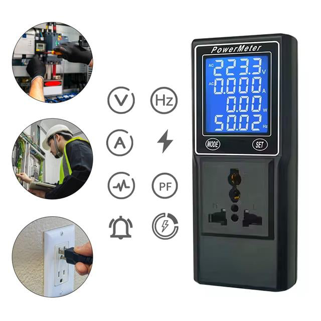 Volt Amper Watt HZ Güç Ölçer Dijital Ekranlı (Powermeter) (4741)
