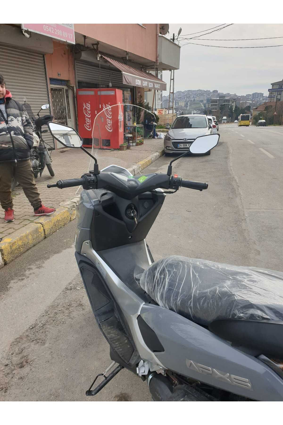 Motocam Volta Apec Apx5 Uyumlu Siperlik Ön Cam 2023-2025 Model 68Cm Şeffa