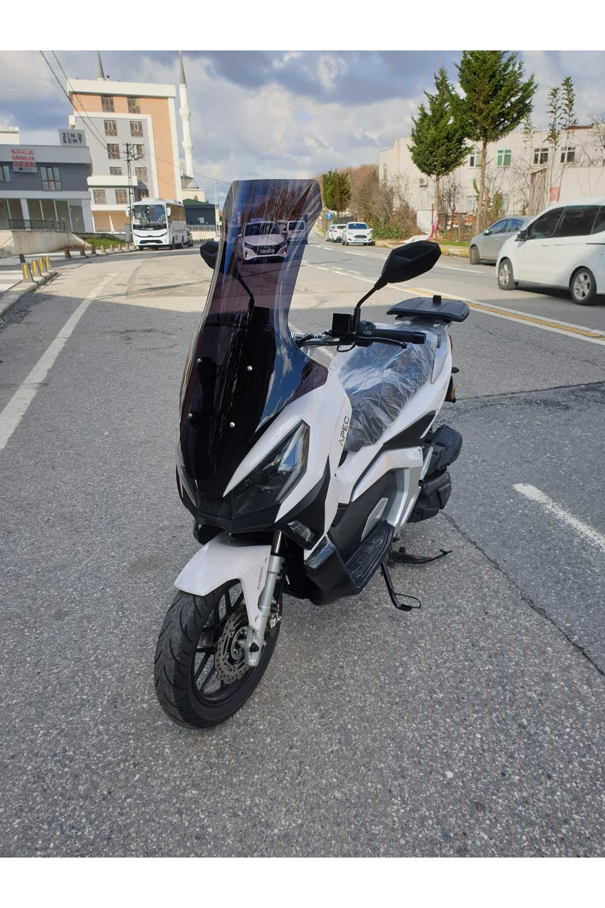 Motocam Volta Apec Apx7 Ön Cam 2024 Model Uyumlu 78Cm Siyah Renkli 4Mm Uz