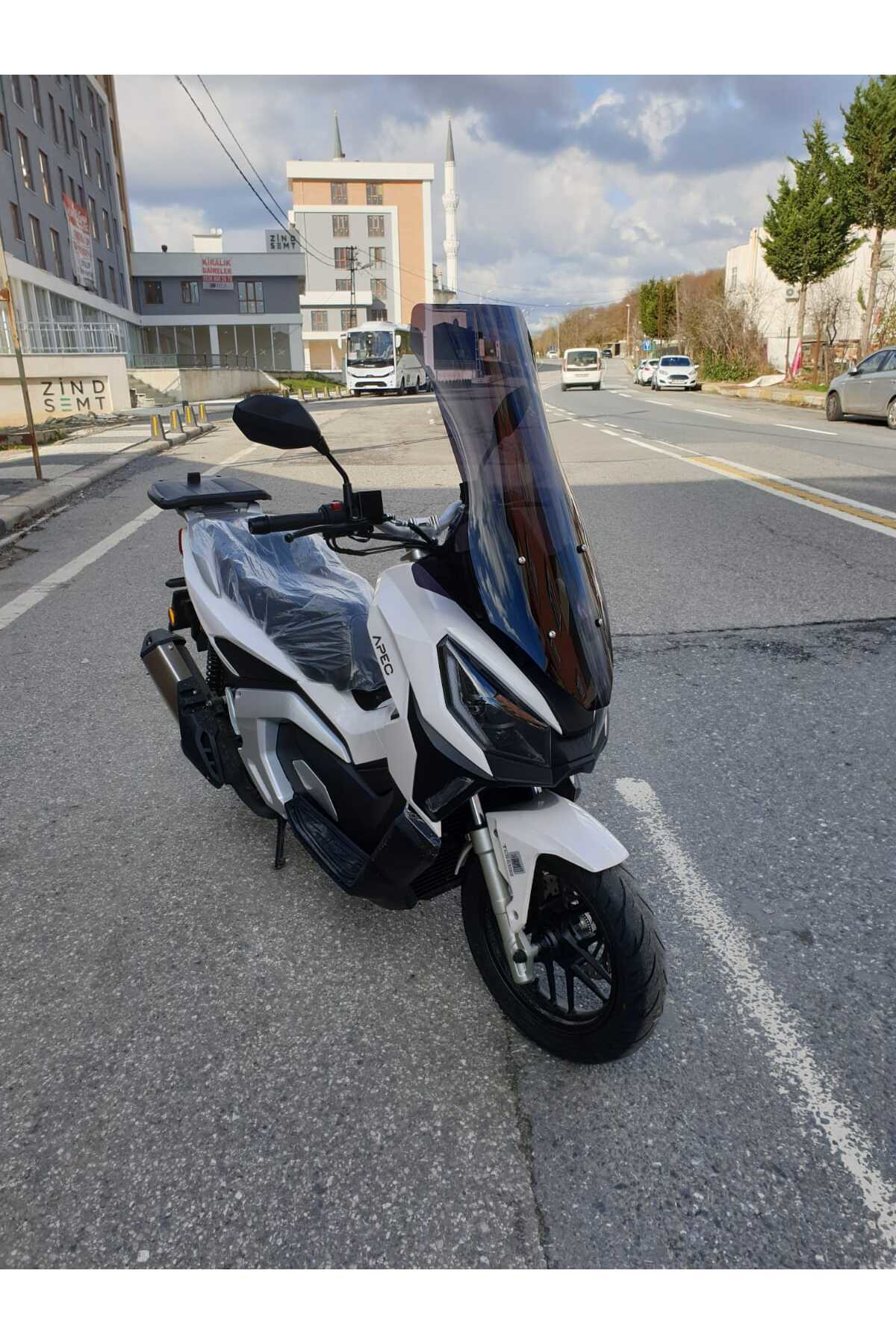 Motocam Volta Apec Apx7 Ön Cam 2024 Model Uyumlu 78Cm Siyah Renkli 4Mm Uz