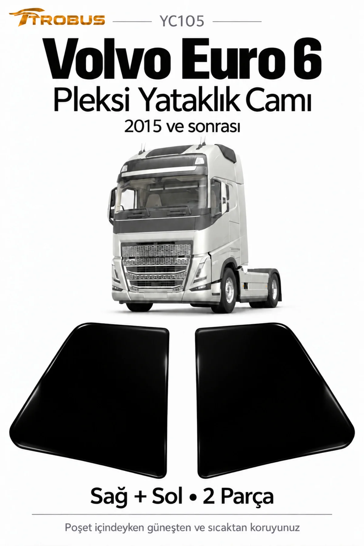 Volvo FH Euro 6 2015-2020 Siyah Pleksi Yataklık Camı Sağ Sol 2 Parça Volvo FH Euro 6 2015-2020 Siyah Pleksi Yataklık Camı Sağ Sol 2 Parça
