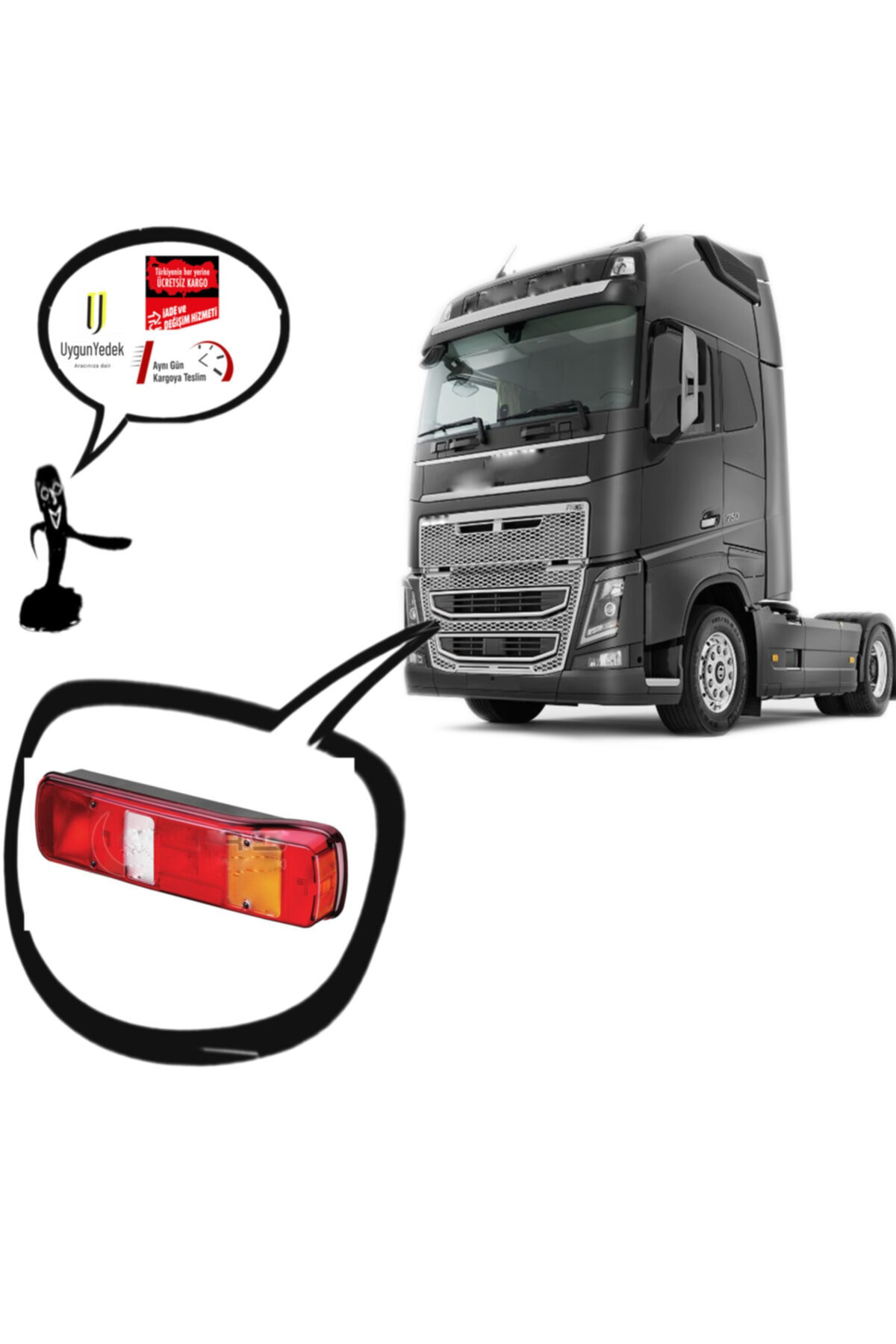 Marstech Volvo Fh İi Fm İi Sağ Stop Lambasi Yan Soketli