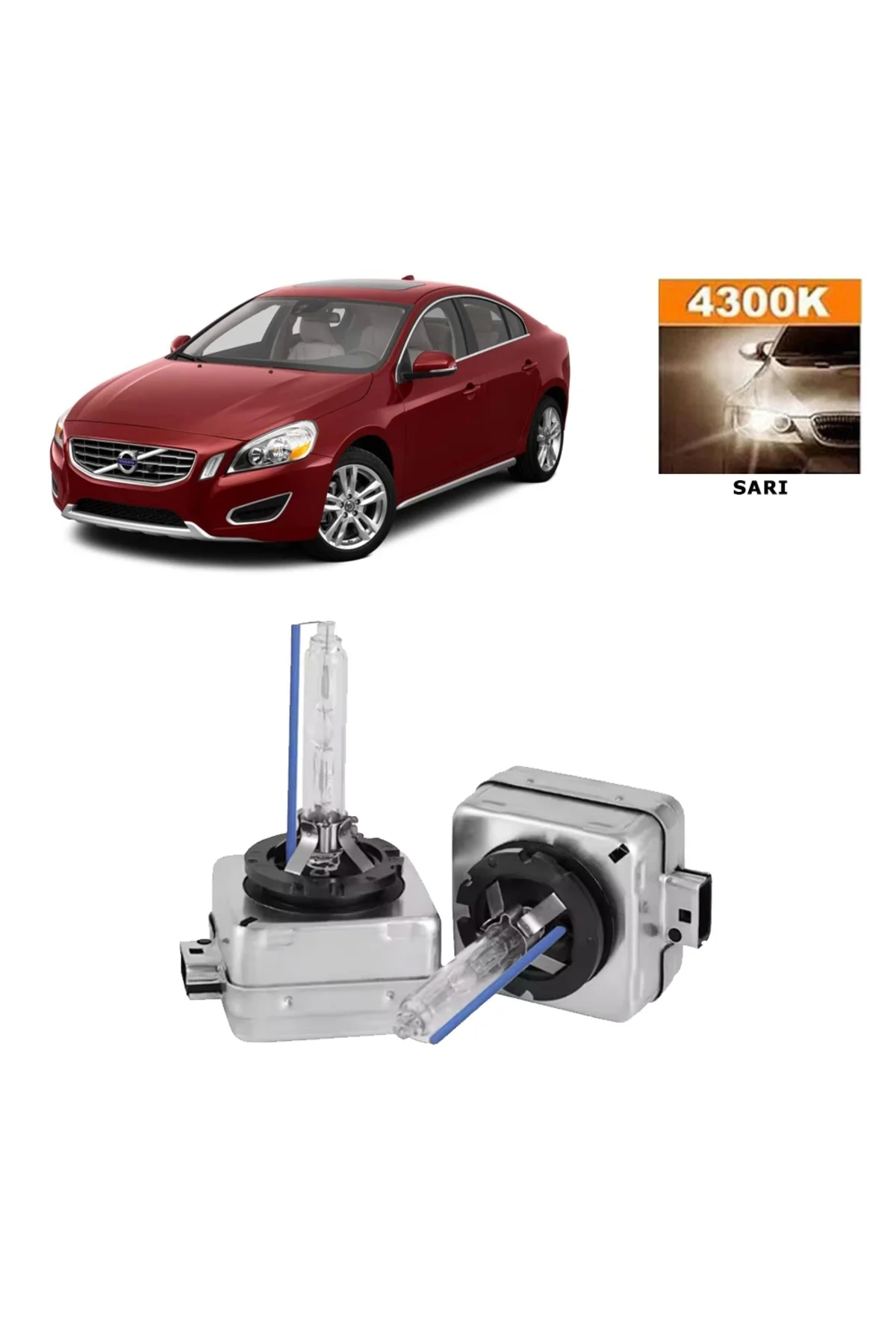 Volvo s60 2010-2018 D3S / D3R 4300K Sarı HID Xenon Ampul 2 Adet