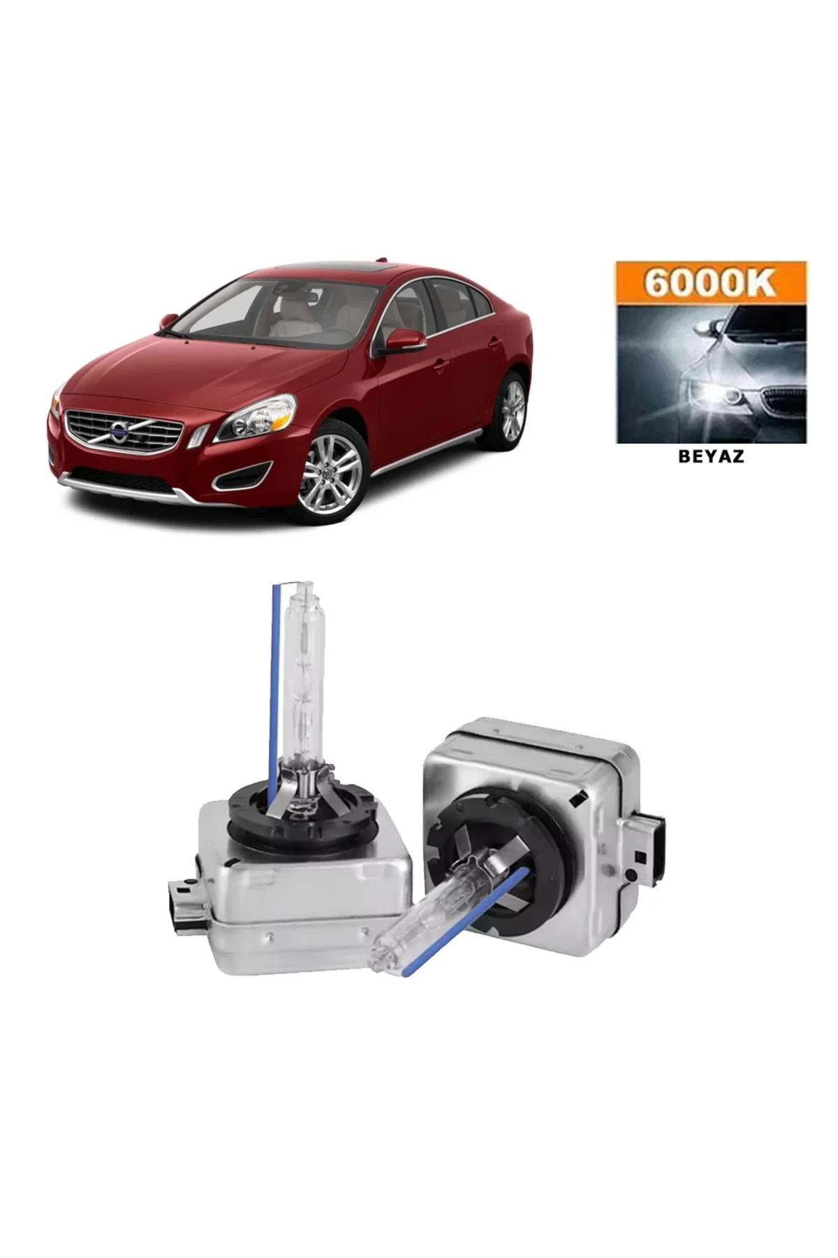 Volvo s60 2010-2018 D3S / D3R 6000K Beyaz HID Xenon Ampul 2 Adet