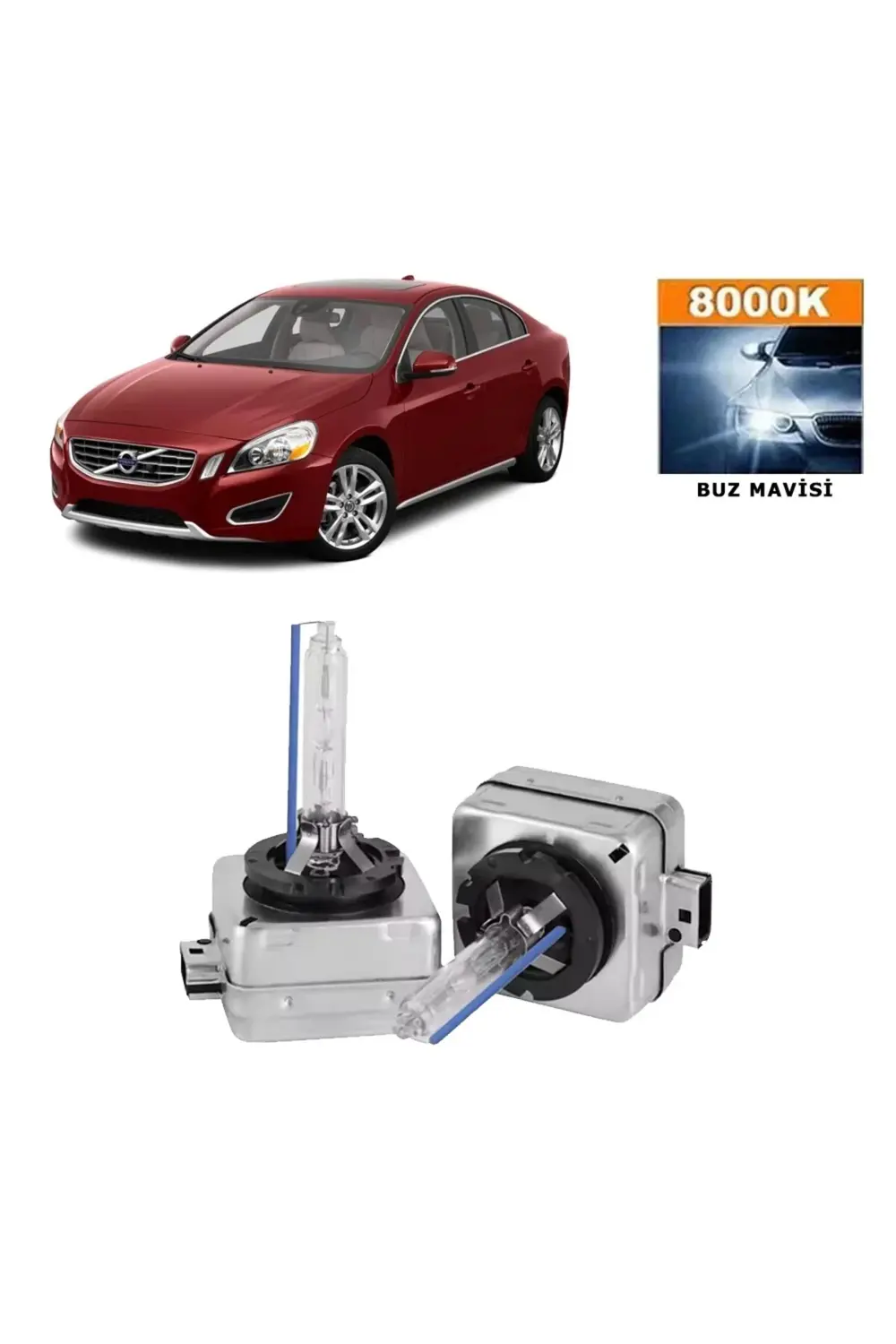 Volvo s60 2010-2018 D3S / D3R 8000K Buz MavisiHID Xenon Ampul 2 A