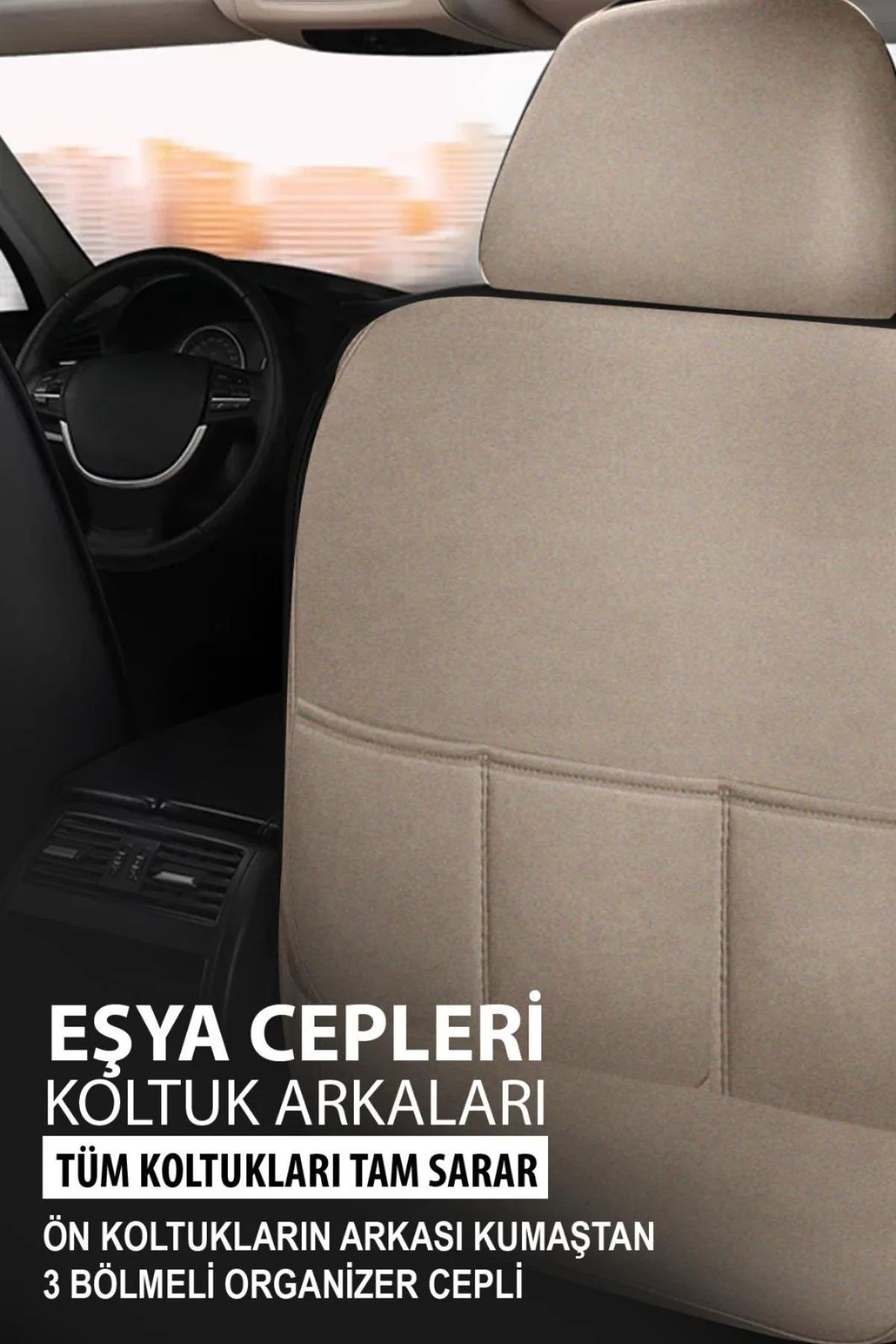 Volvo S60 Sedan 2013  Aracınıza Uyumlu JetDrive Deri Koltuk Kılııfı Bej