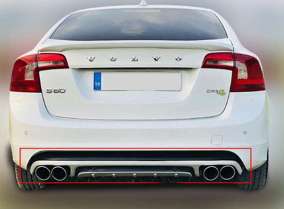 Volvo S60 Uyumlu X Arka Difüzör Boyalı