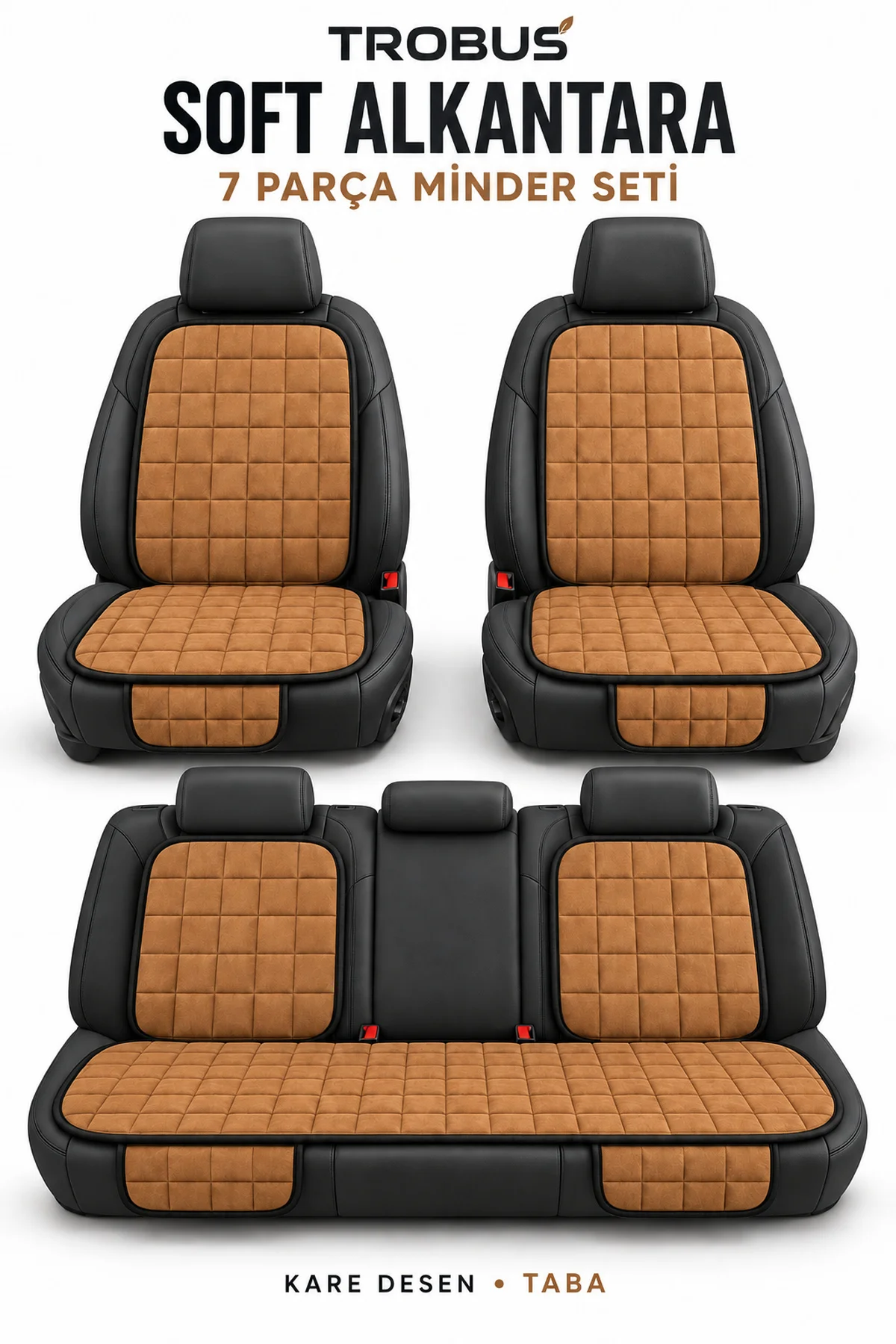 Volvo S70 1996-2001 Kare Desen Soft Alcantara 7'li Oto Koltuk Minderi Taba Siyah Volvo S70 1996-2001 Kare Desen Soft Alcantara 7'li Oto Koltuk Minderi Taba Siyah